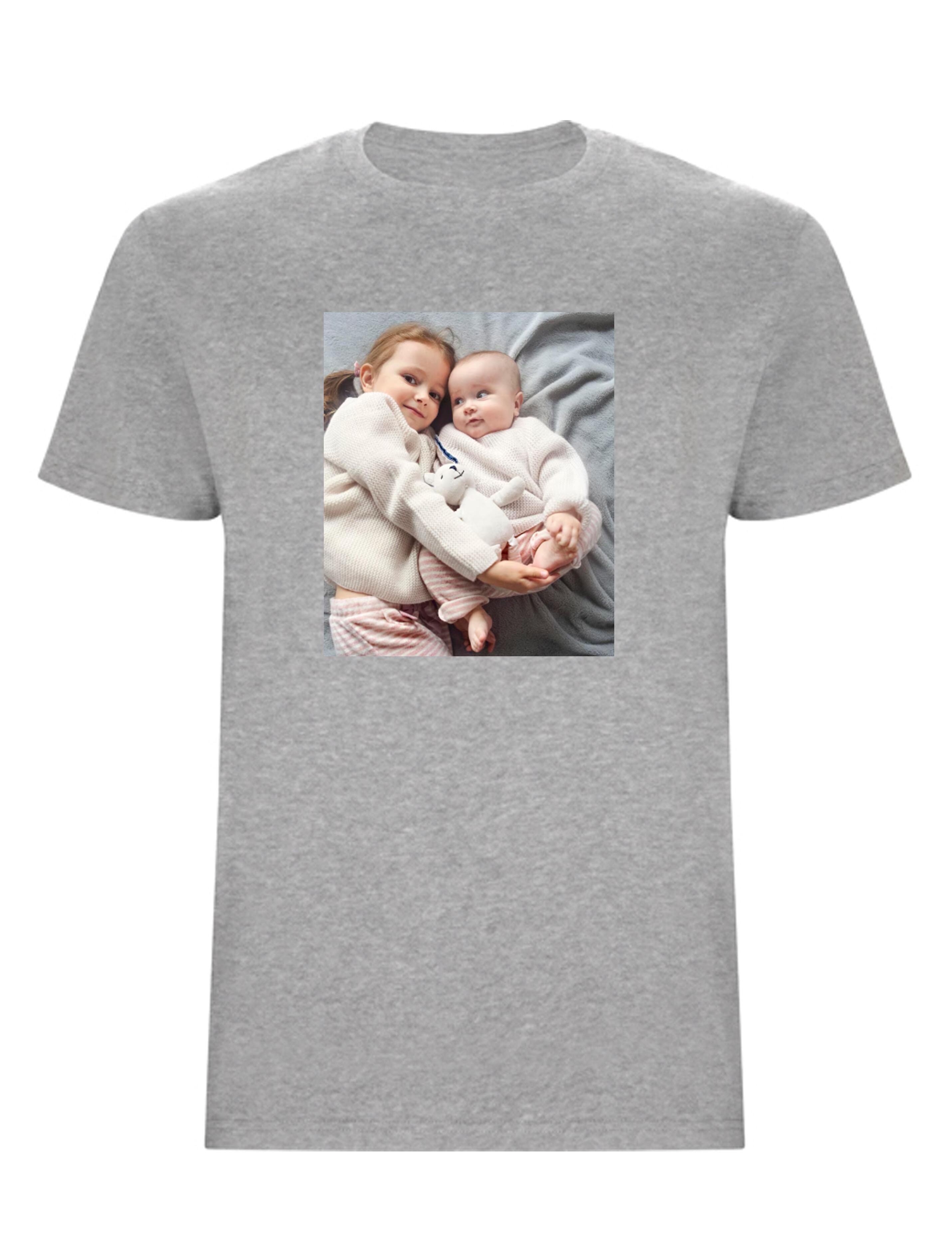 Custom Photo Printed Heavyweight Kids T-Shirt Heather Grey