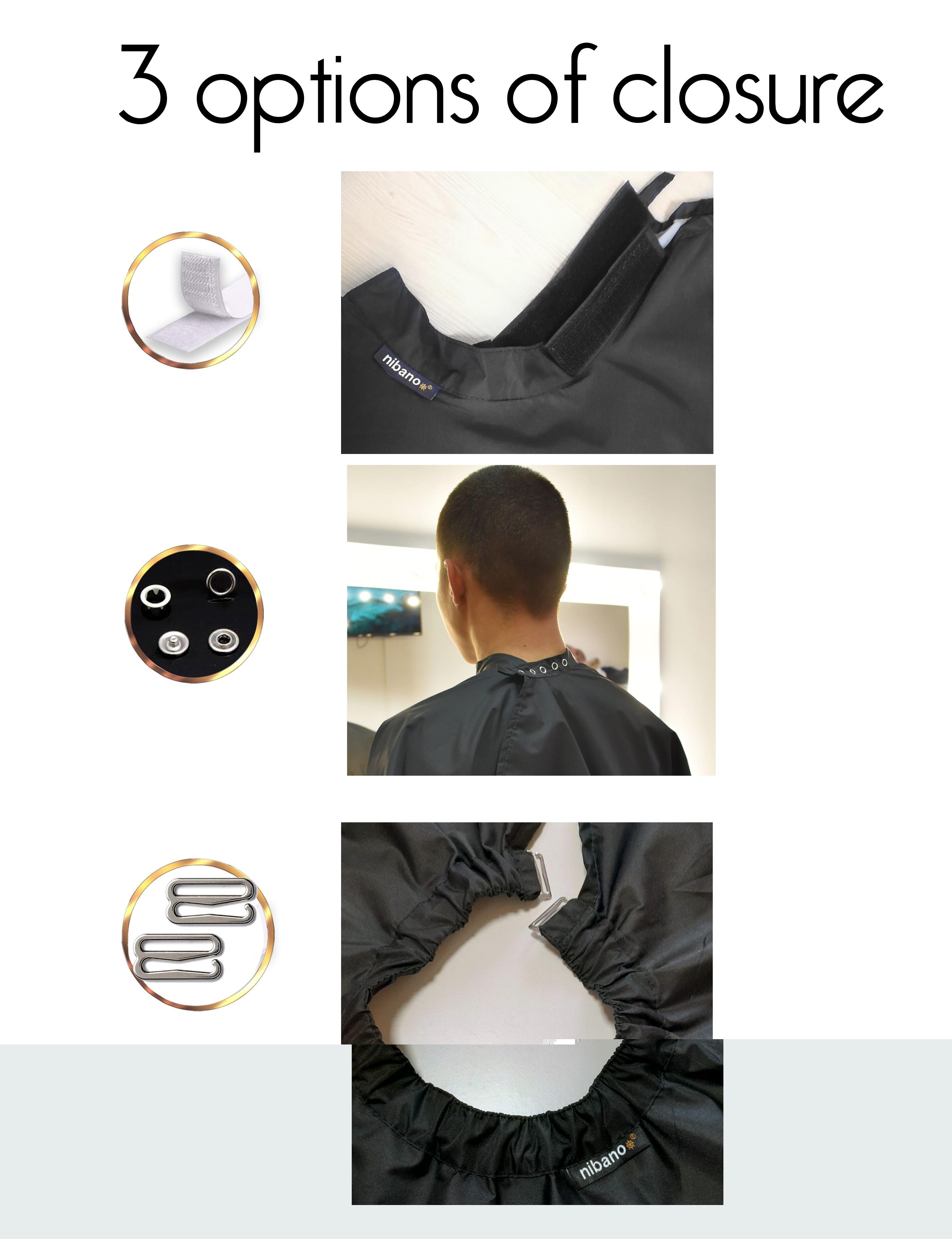 Professional Hairdressing gowns with different ways of closing orange