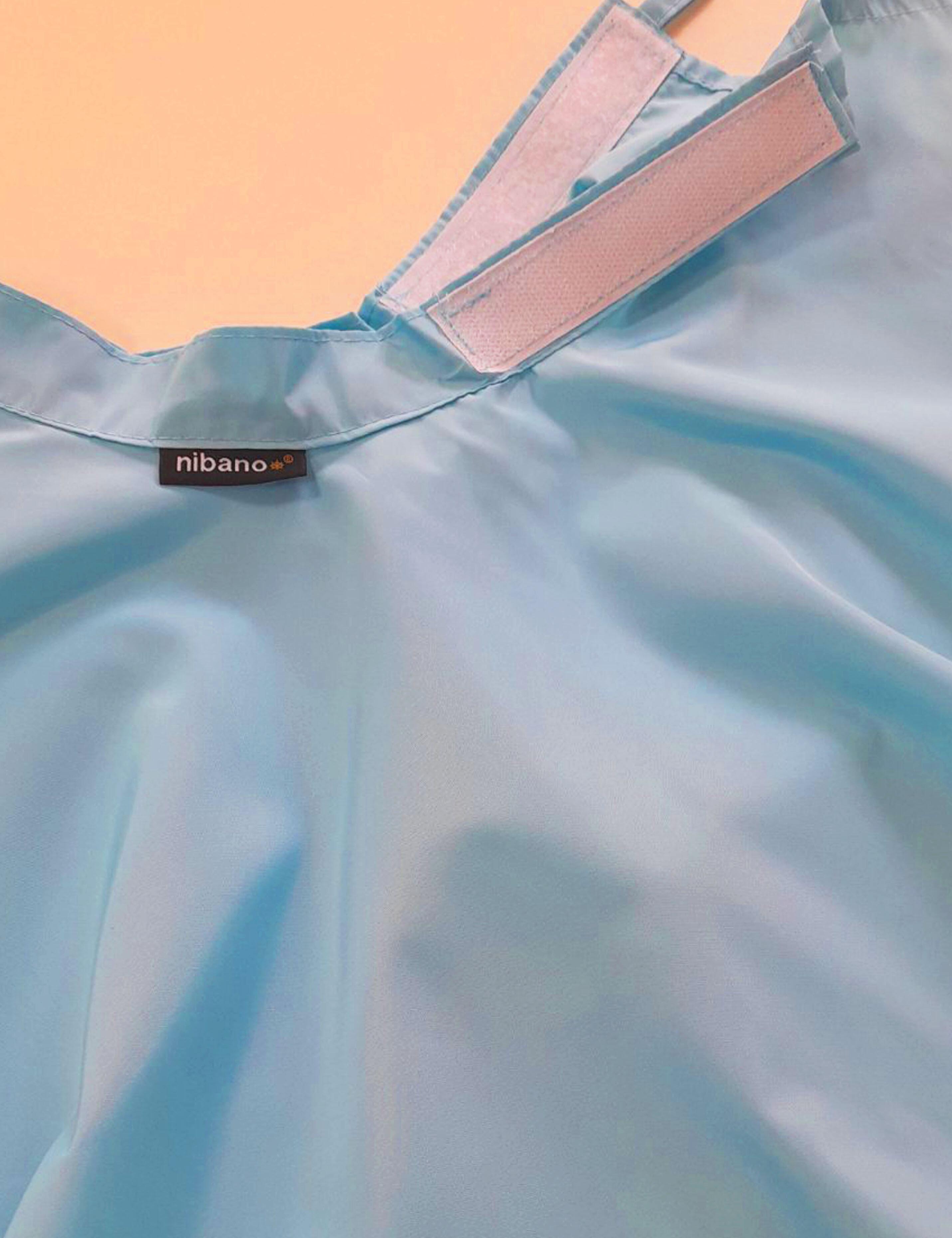 Aqua Blue Gown for hairdressers with velcro closing