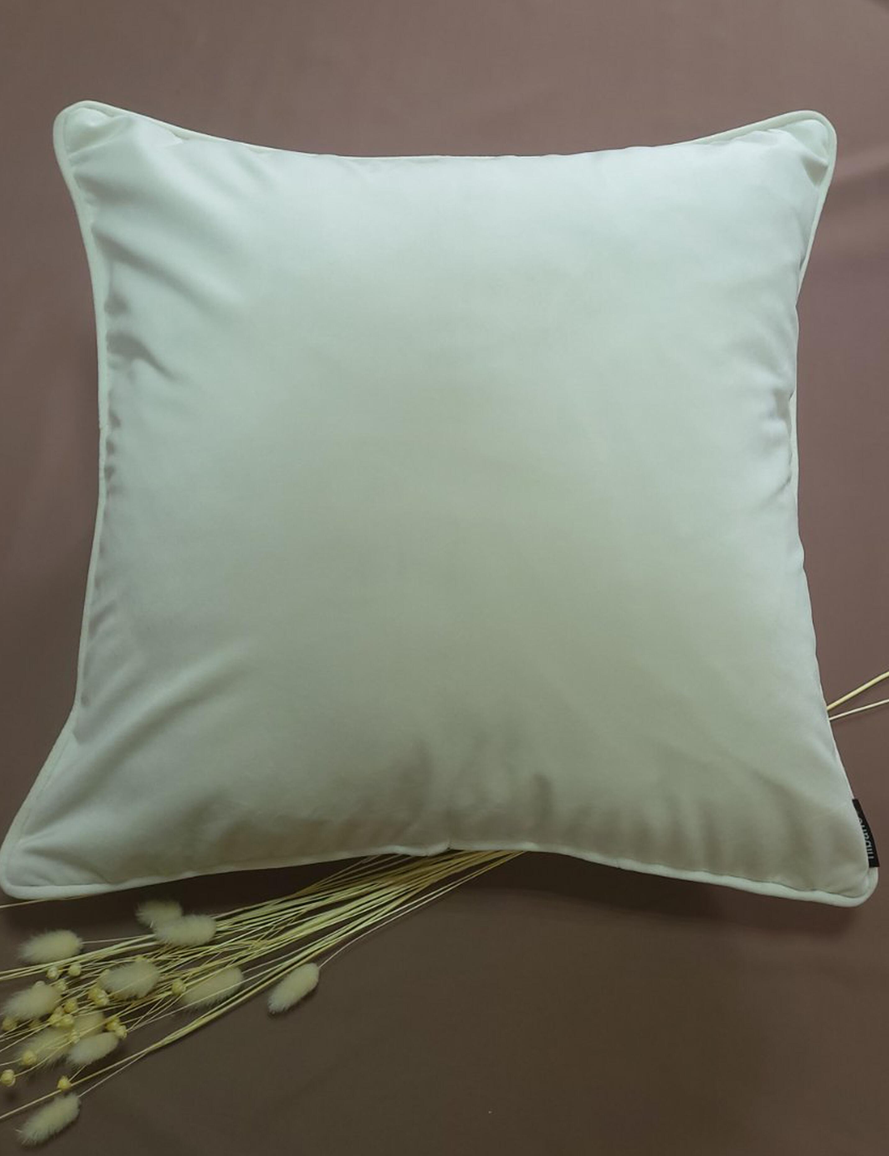 Custom Velvet Cushion with Piping Cream