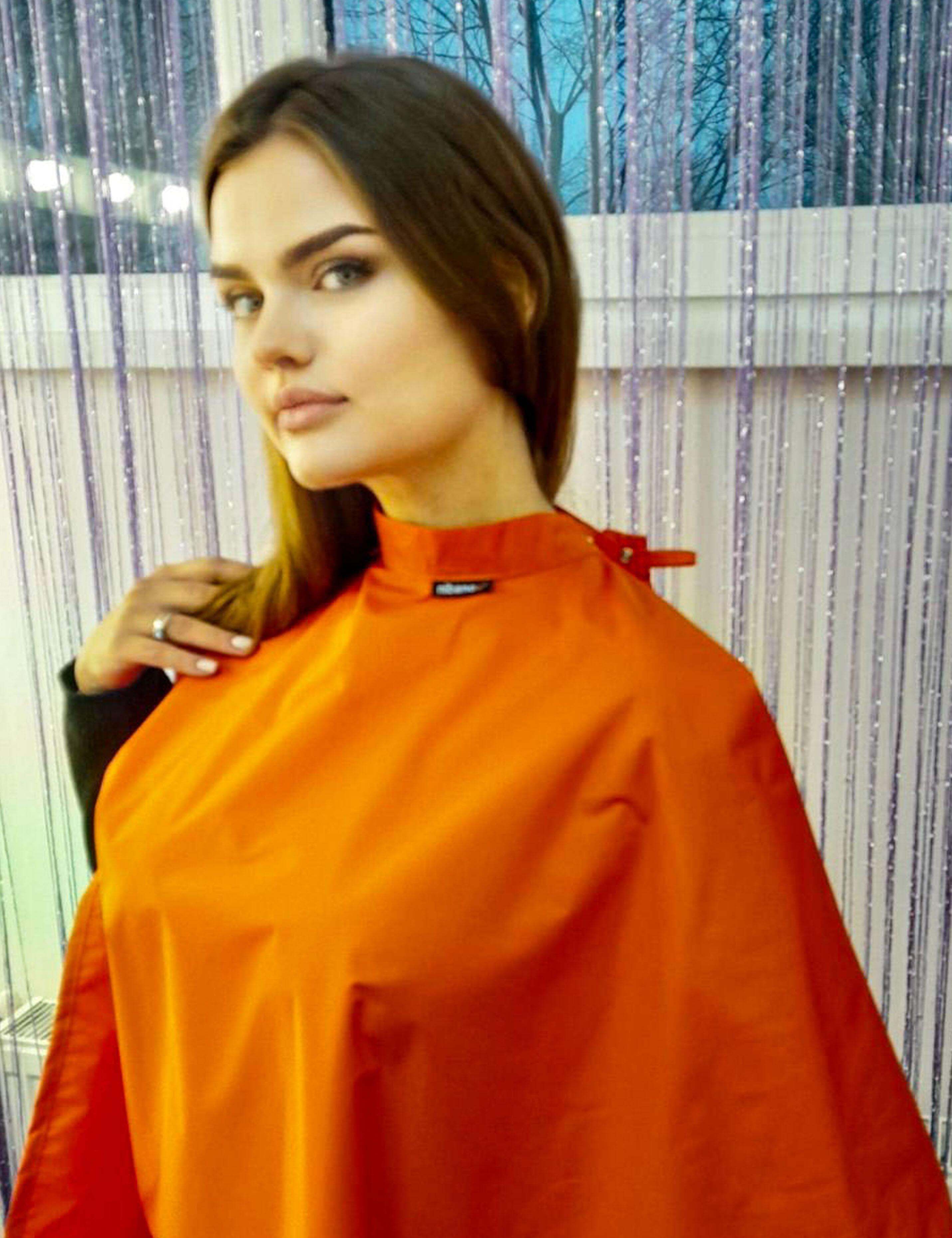 washable hairdressing gown  orange