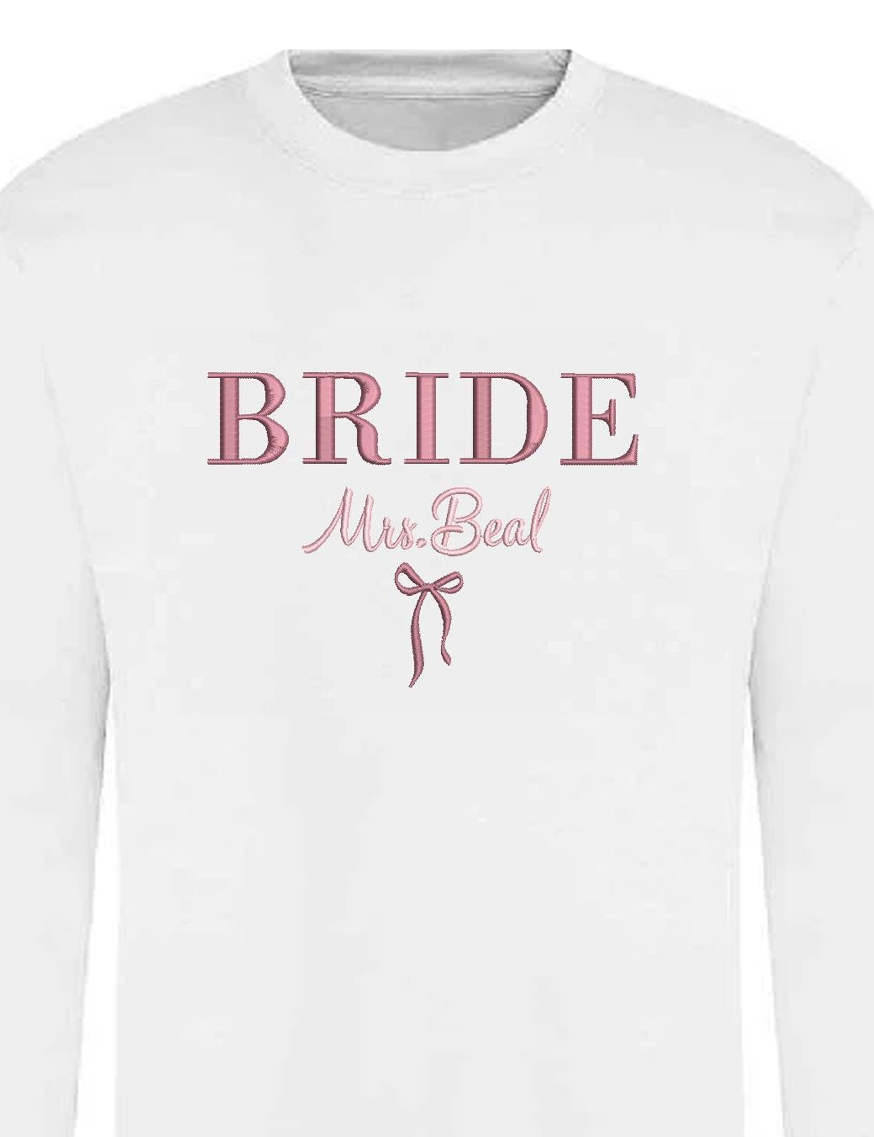 Personalised Embroidered Bride Jumper Whitev