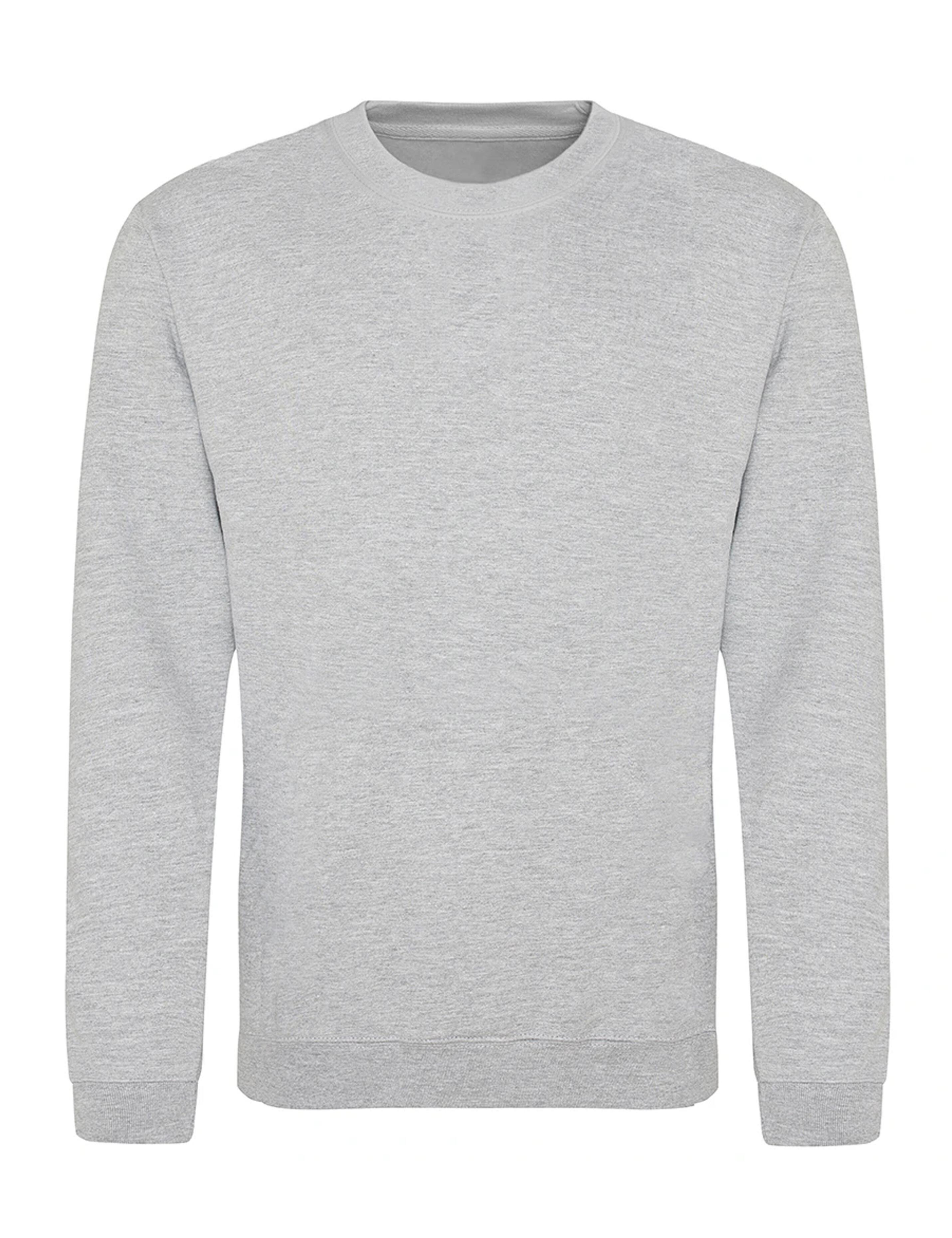 Heather grey crewneck jumper made from soft fabric