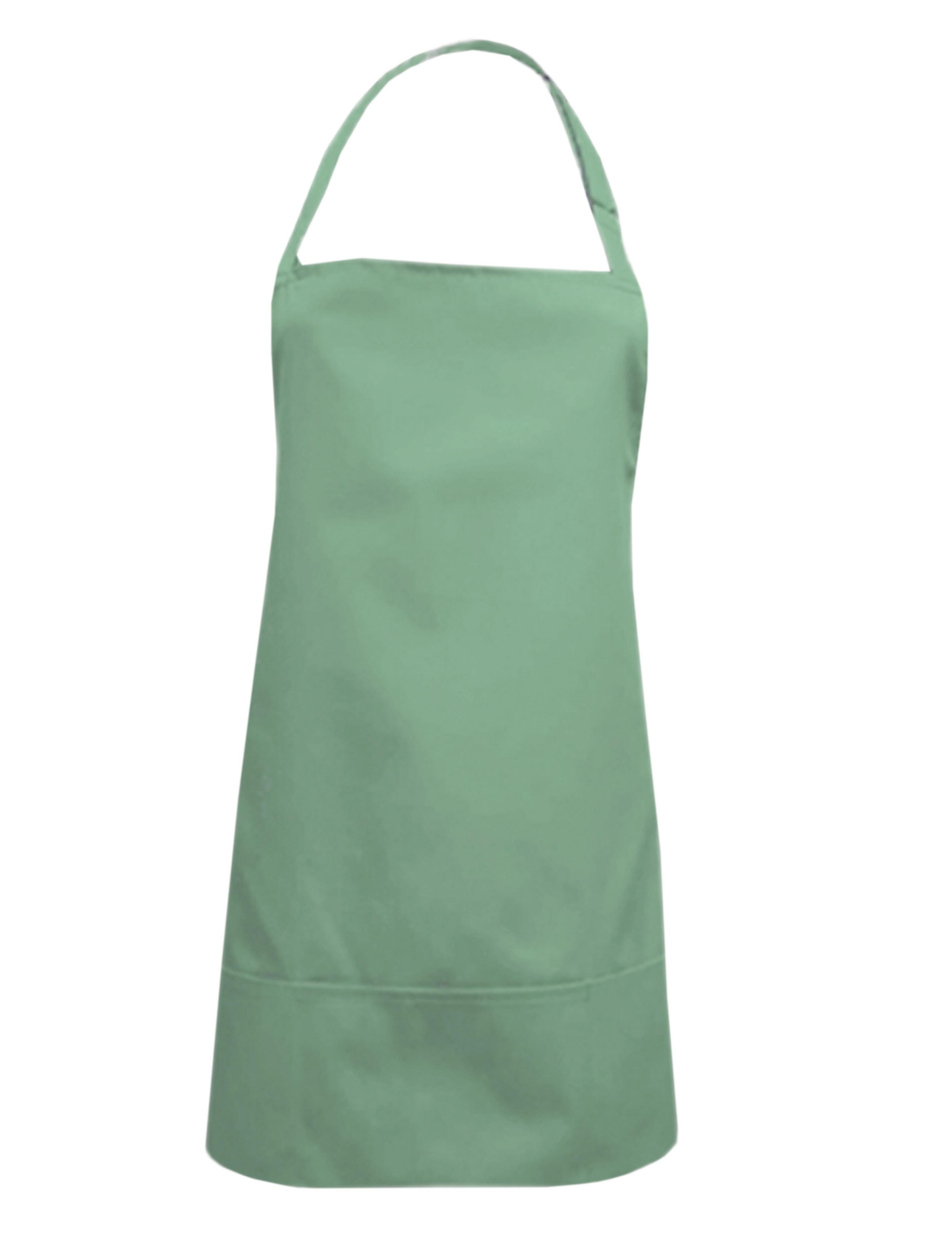 Personalised Short Bib Apron Olive