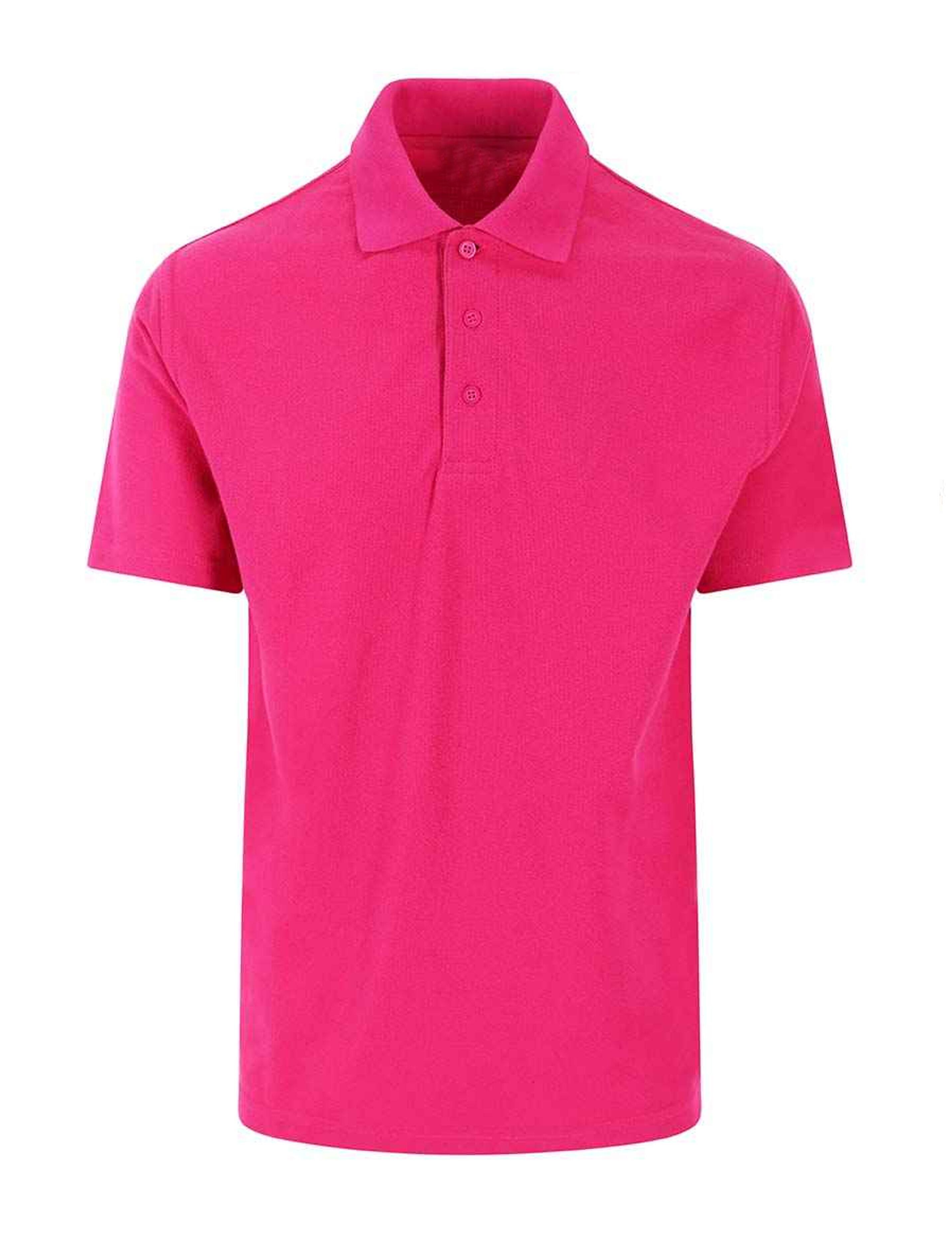 Hot Pink polycotton polo shirt with collar smart casual style