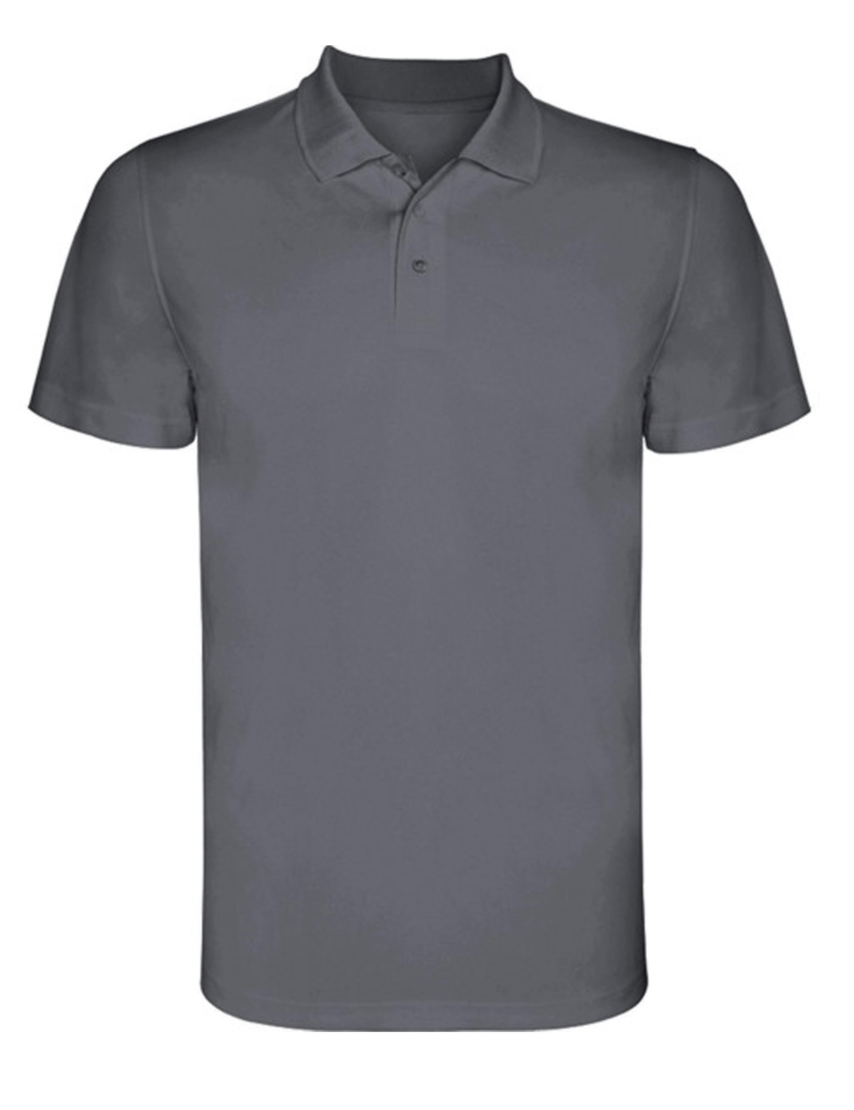 Lightweight grey sports polo shirt with modern fit