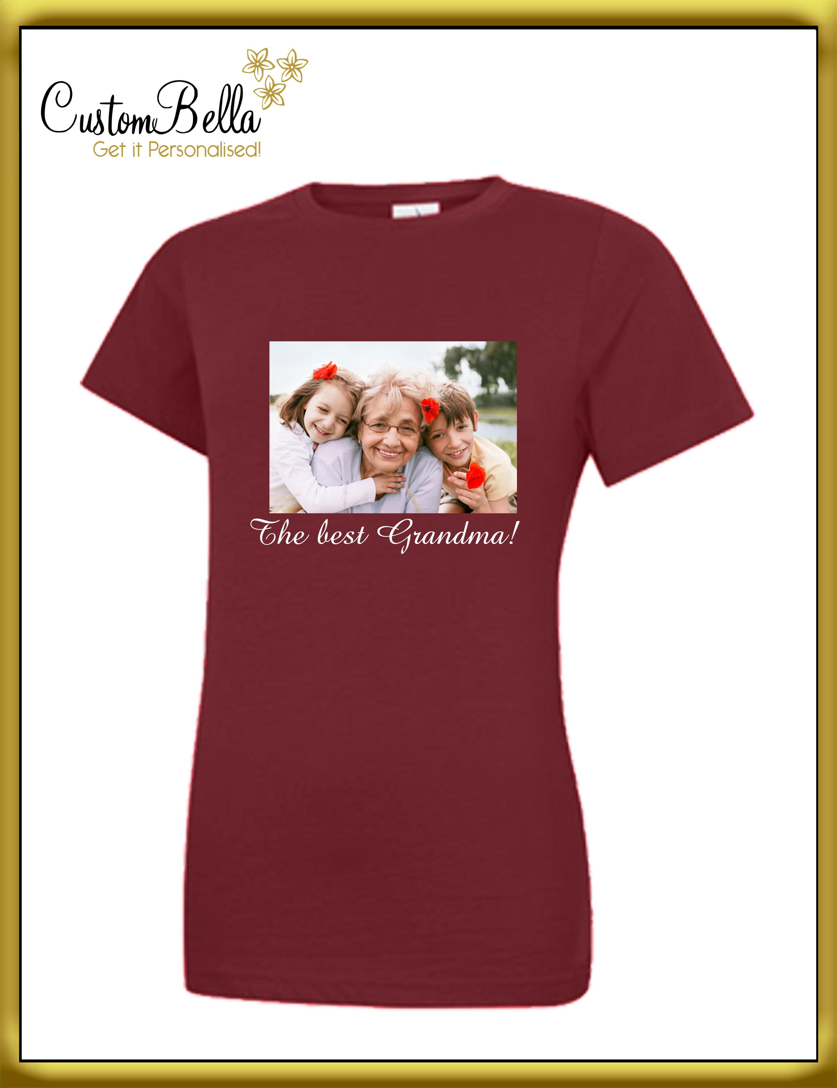 Photo Printed women's t-shirt burgundy