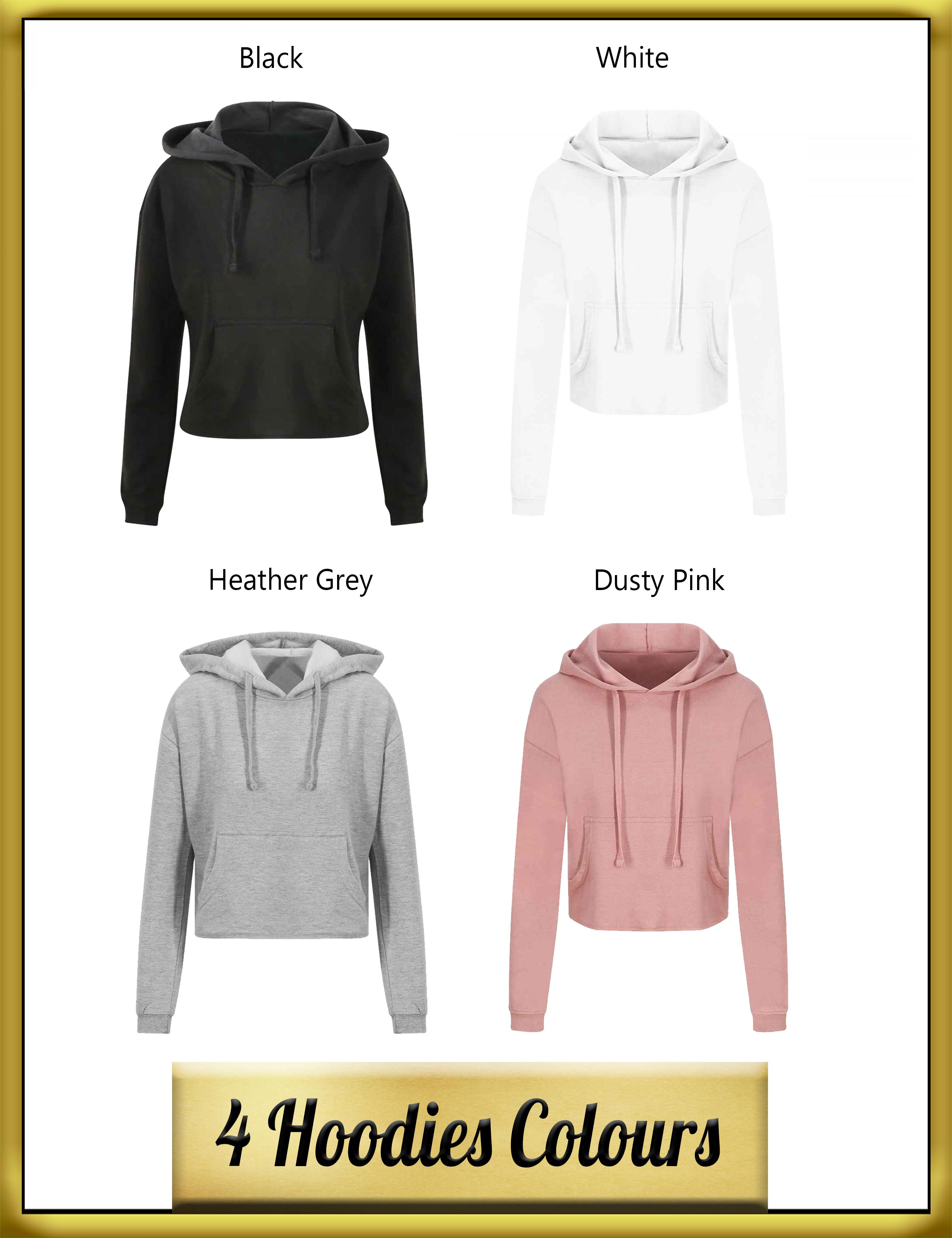 Personalised Women's Cropped hoodie in 4 colours