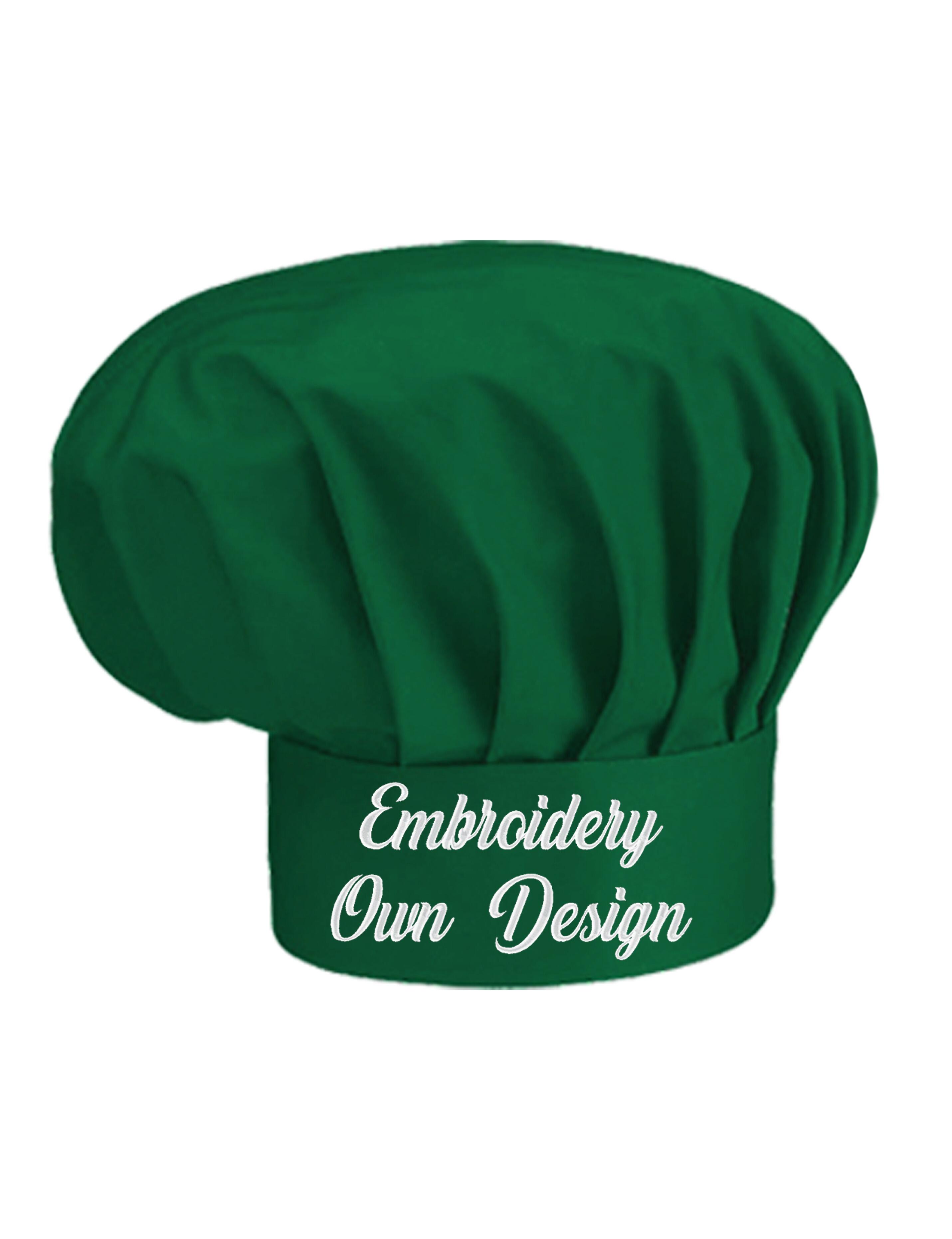 Personalised Kids Chef Hat Kelly Green with embroidery
