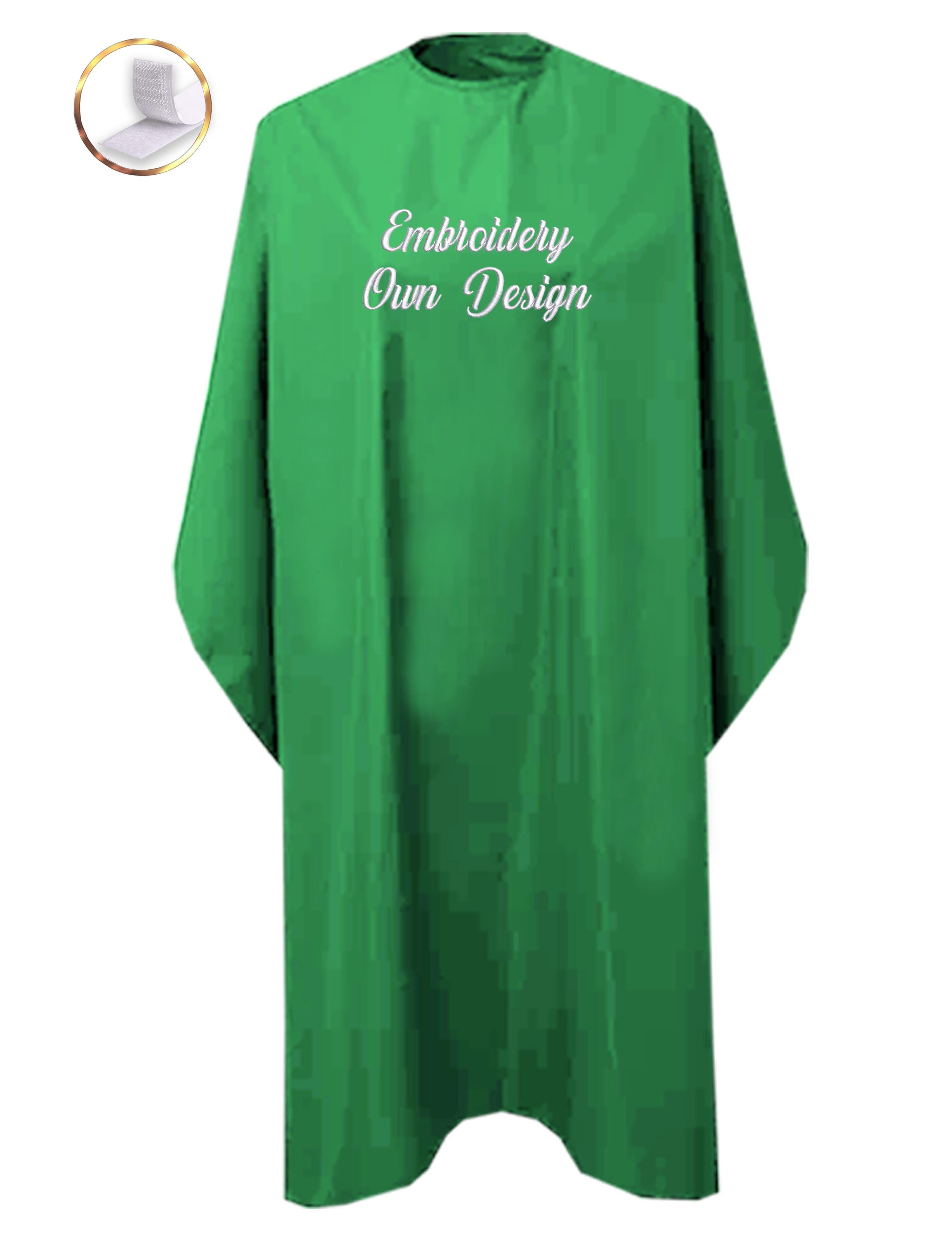 Personalised Hairdressing gown kelly Green with embroidery