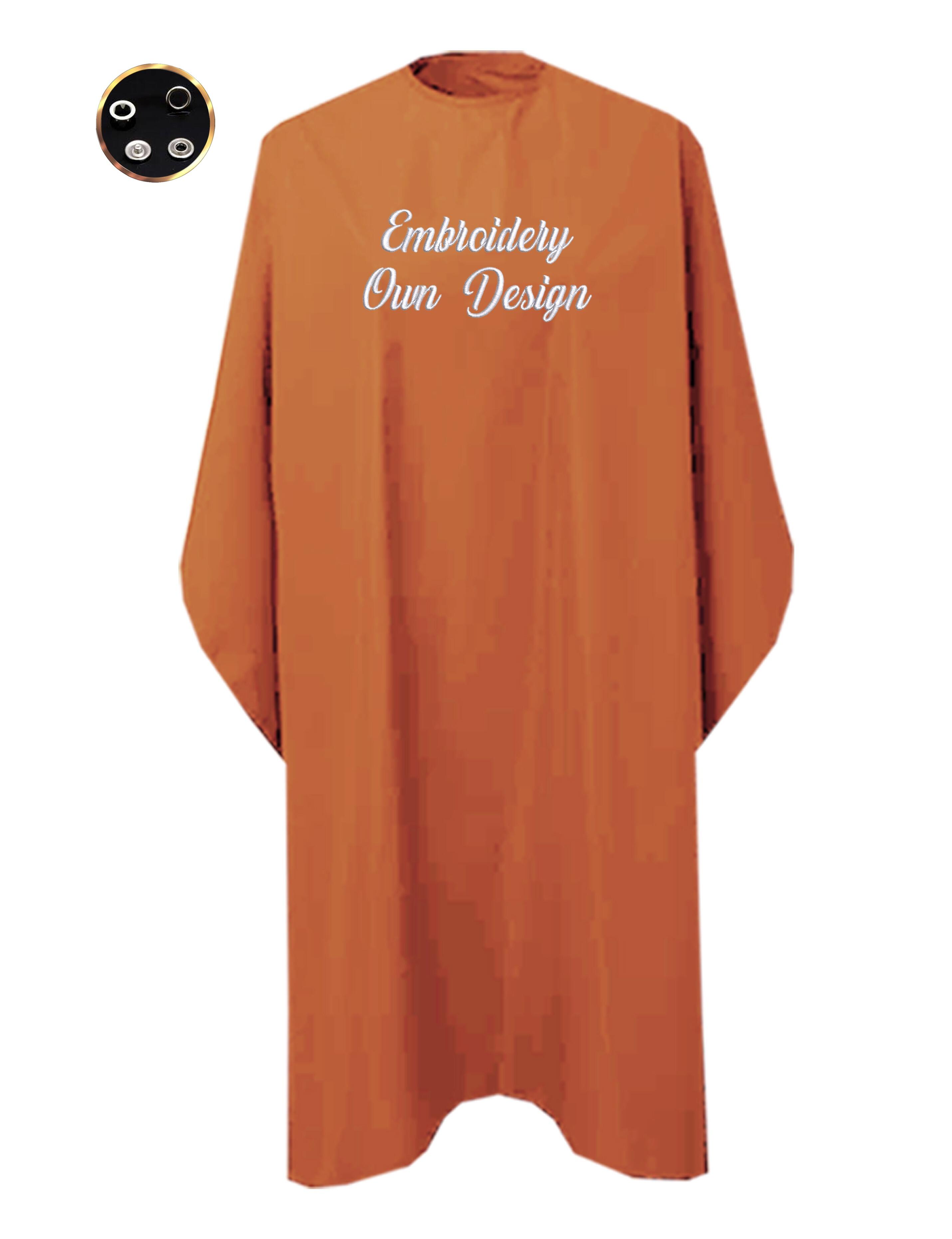 Personalised Salon Cape Ginger Biscuit with poppers & embroidery