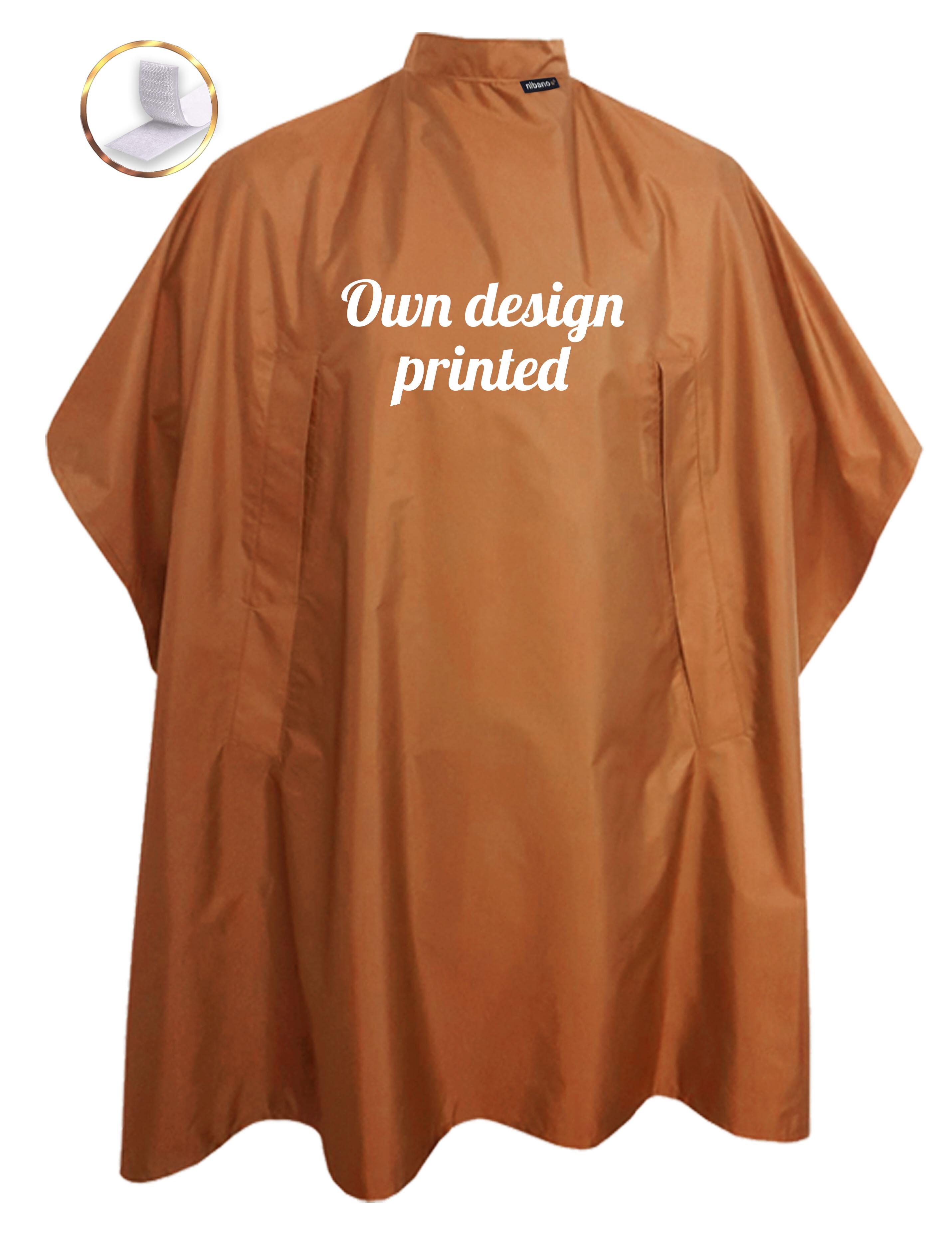 Personalised Hairdressing Gown with hand slits Ginger Biscuit printed