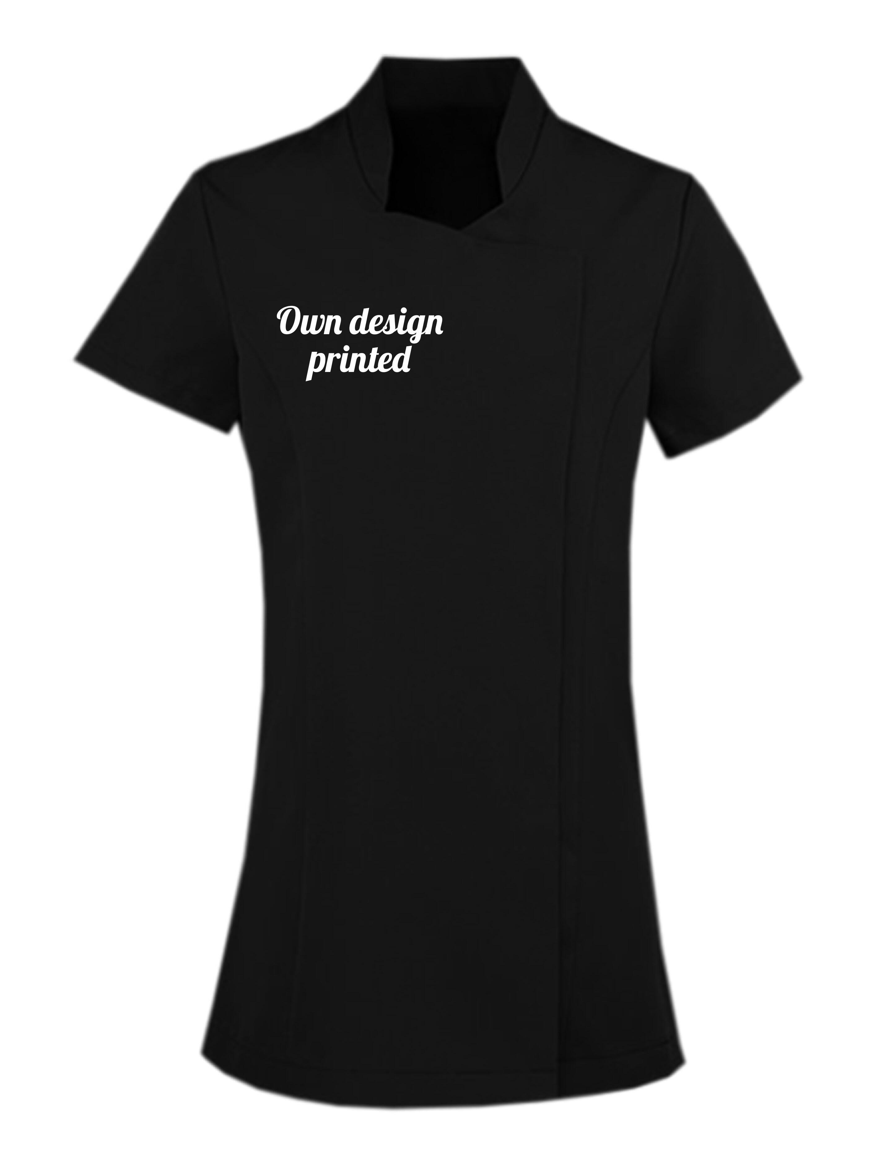 Personalised Women's Short Sleeve Beauty Tunic Black with print