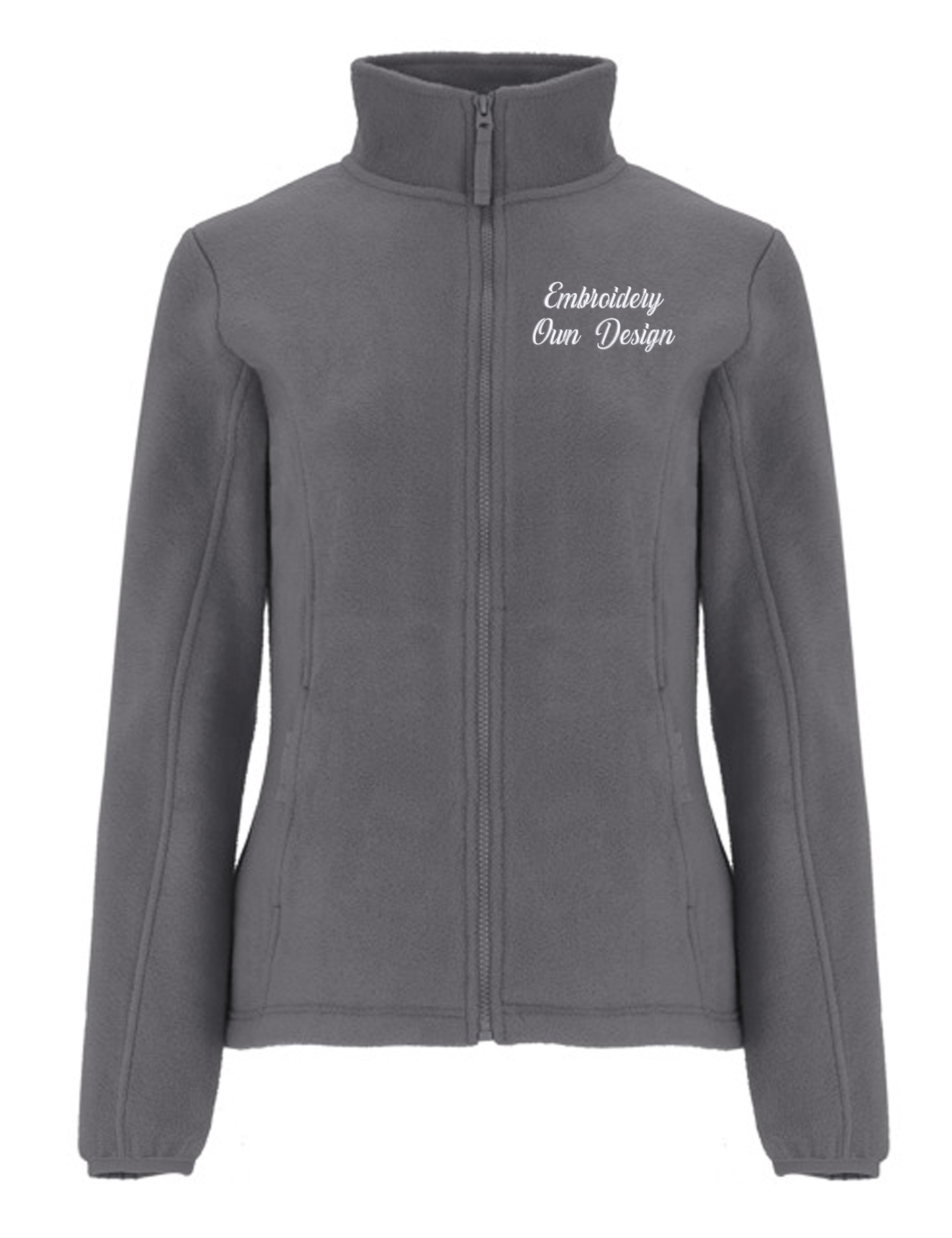 Personalised Women's Fleece Jacket with embroidery grey