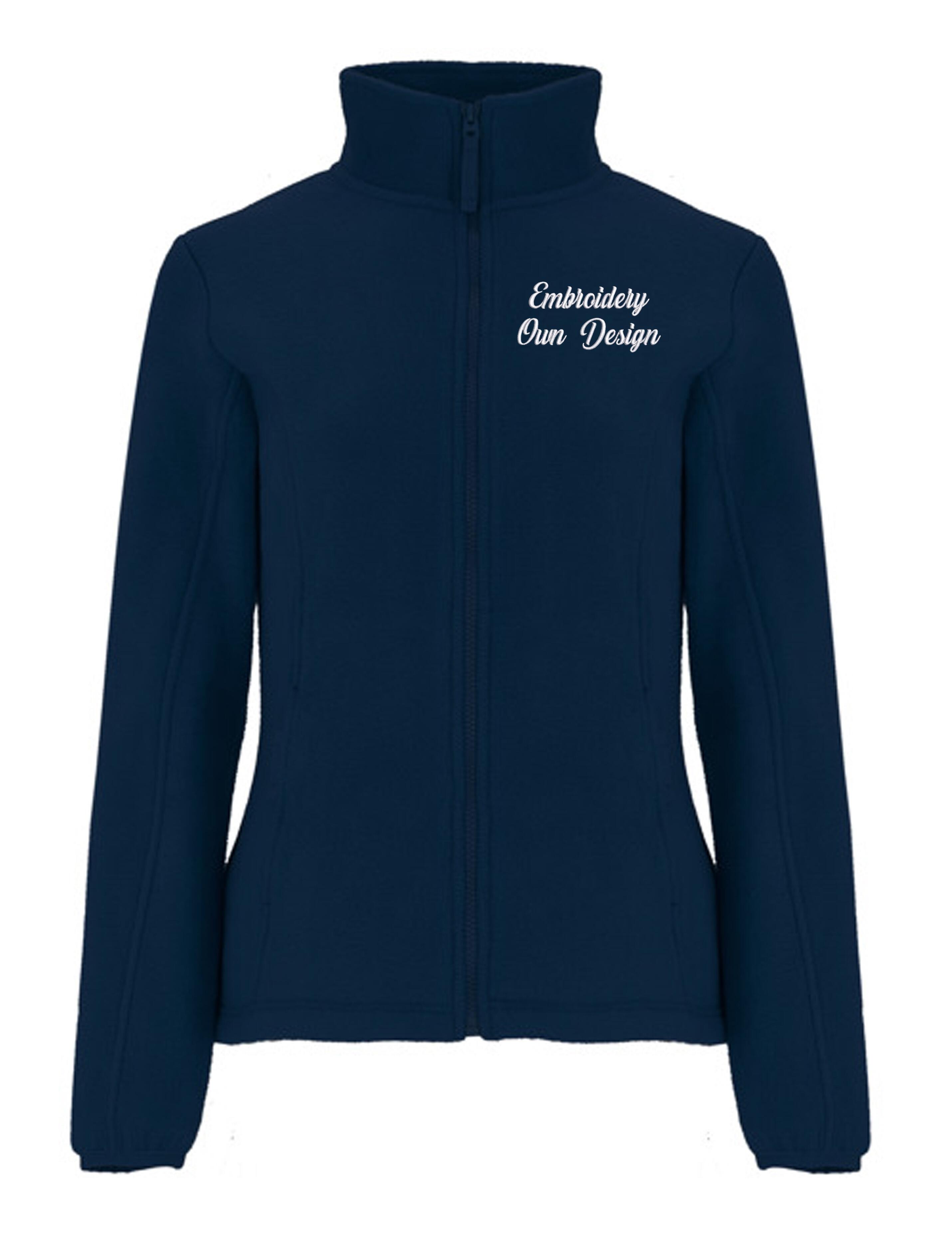 Personalised Women's Fleece Jacket with embroidery navy