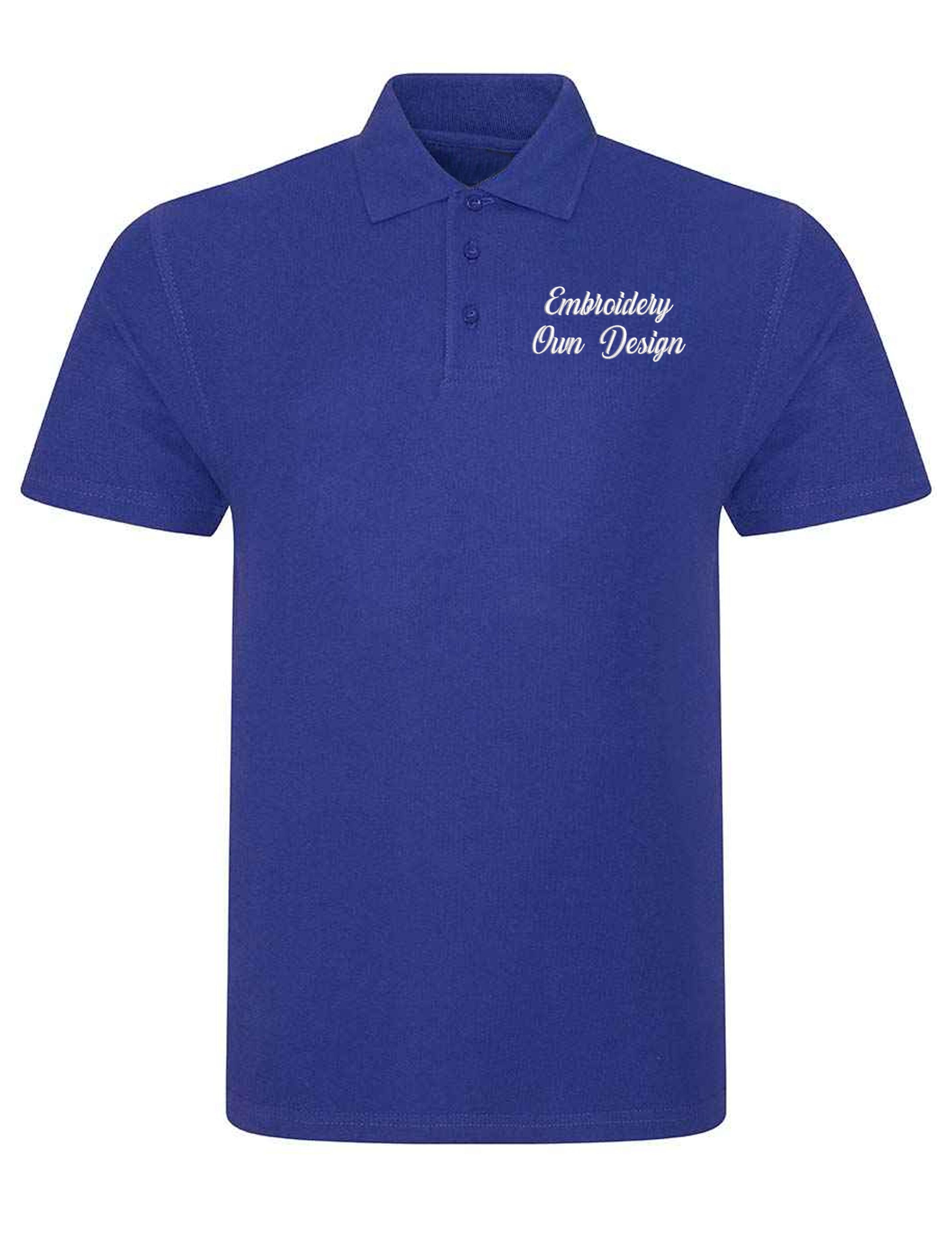 Personalised Short Sleeve Polo Shirt Purple with Embroidery