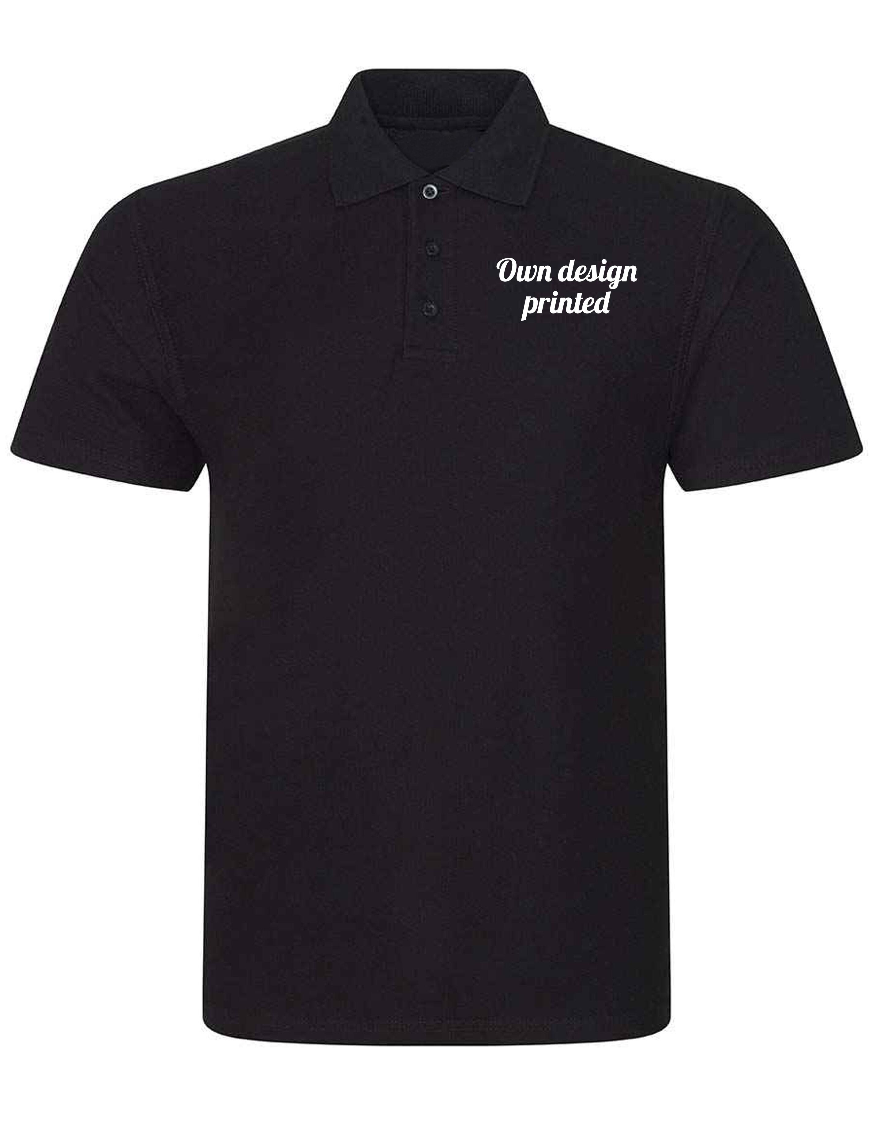 Personalised Plus Size Polo Shirt with print black