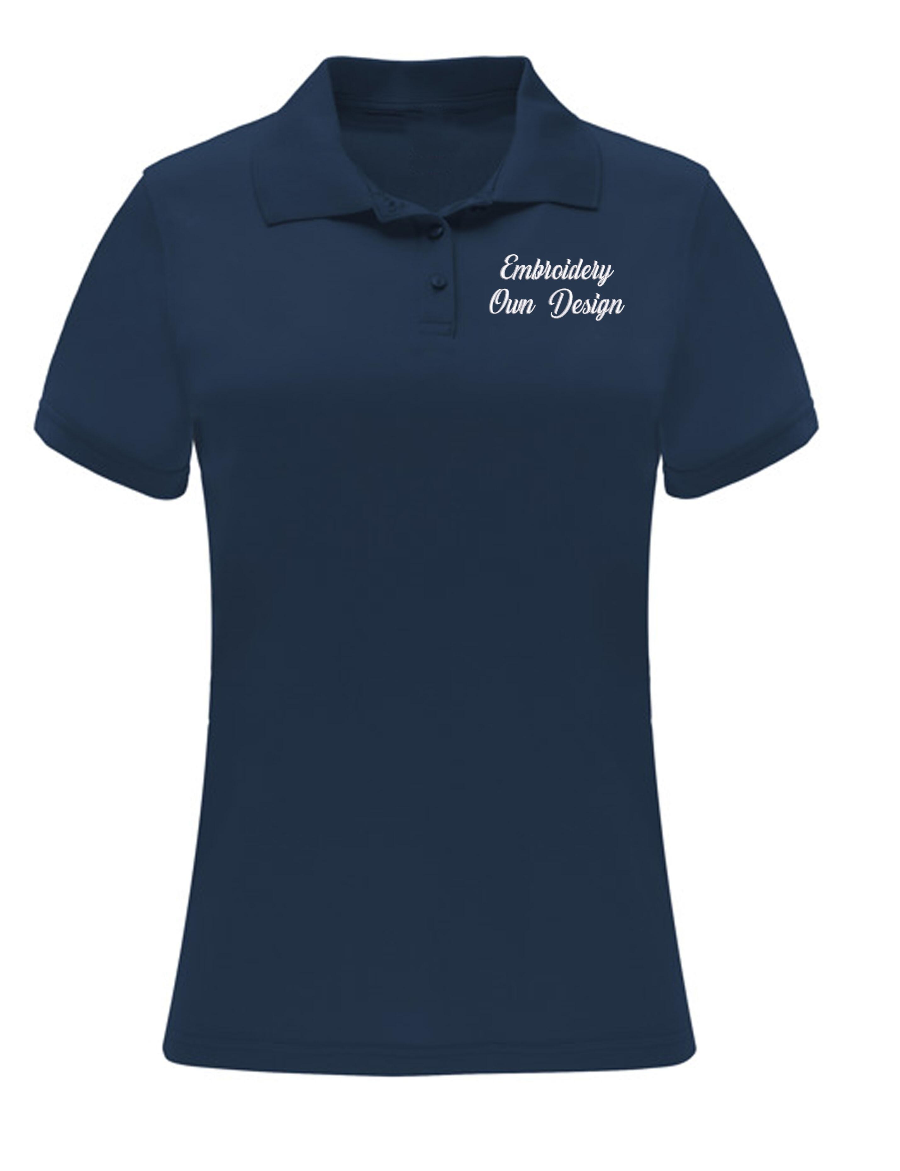 Personalised Dri-FIT Women's Short Sleeve Polo Shirt with embroidery Navy