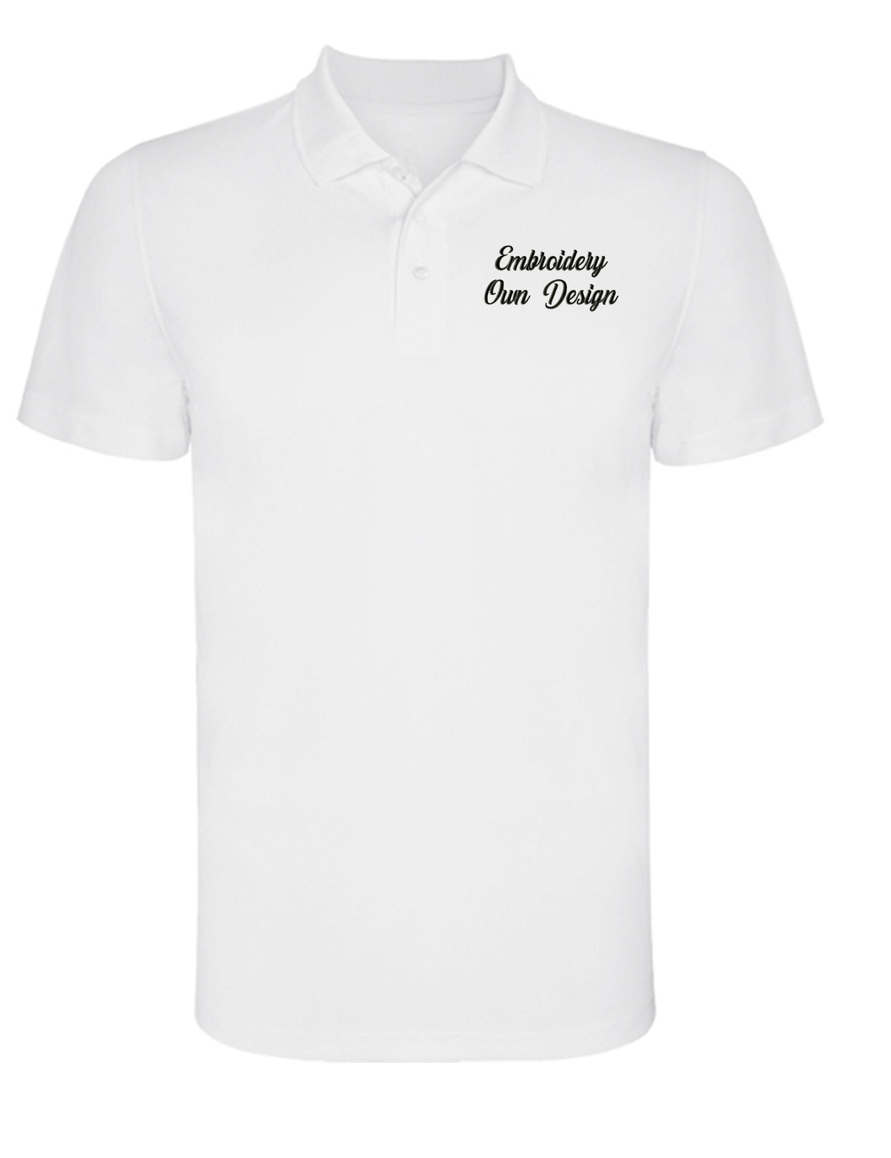Personalised Dri-Fit Short Sleeve Polo Shirt with Embroidery white
