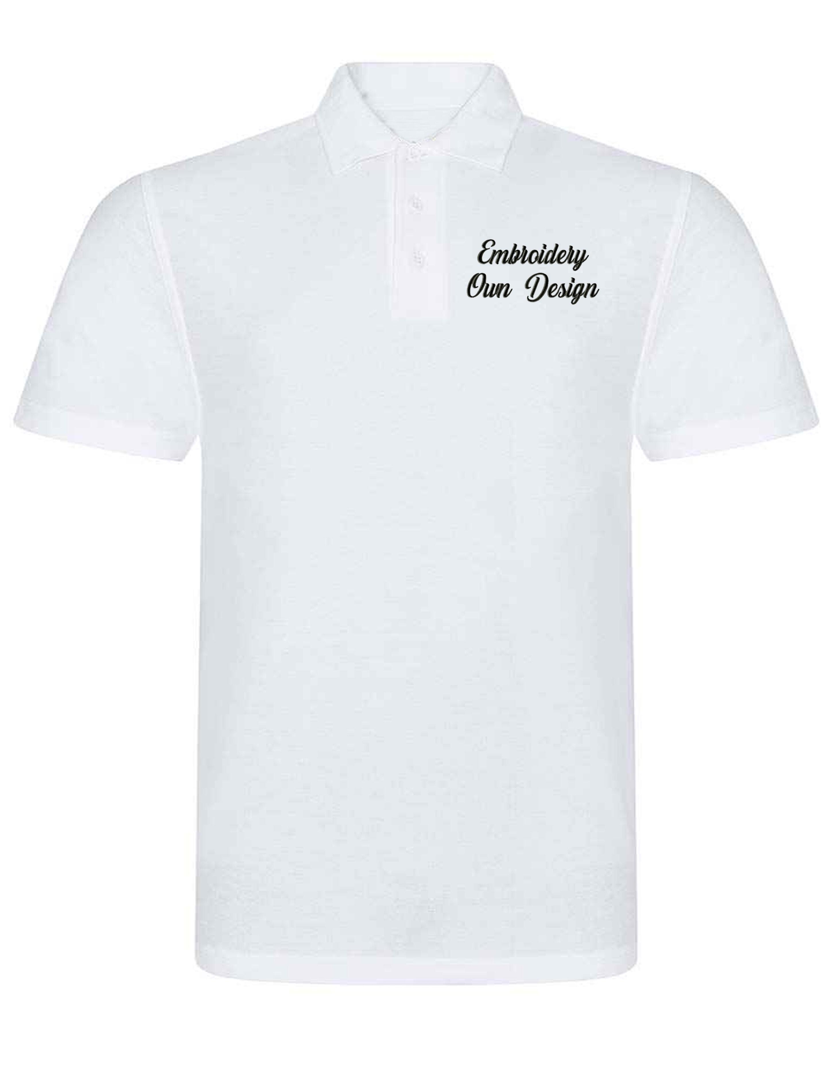 Personalised Plus Size Polo Shirt with embroidery White