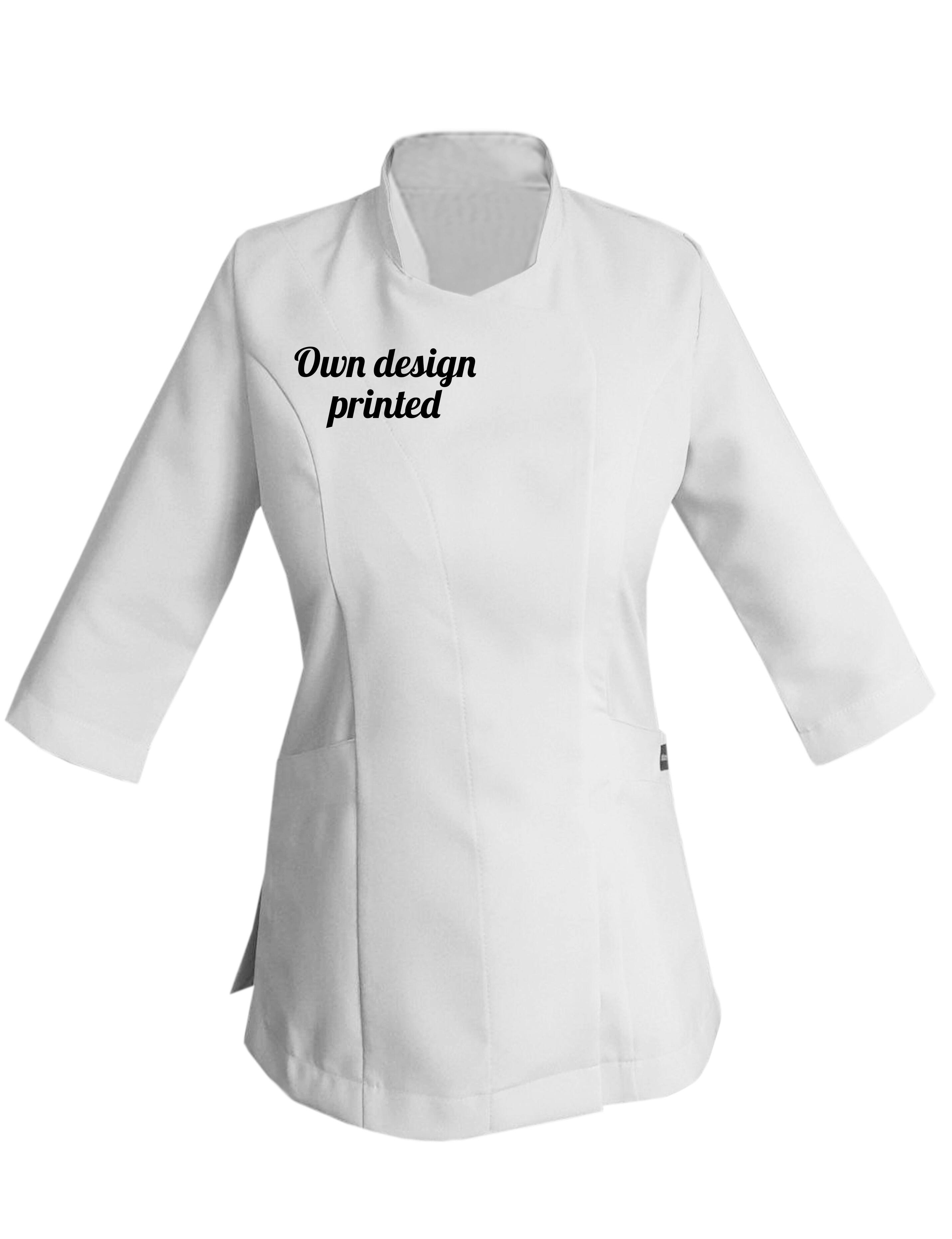 Personalised Women's Quarter Sleeve Beauty Tunic with print White