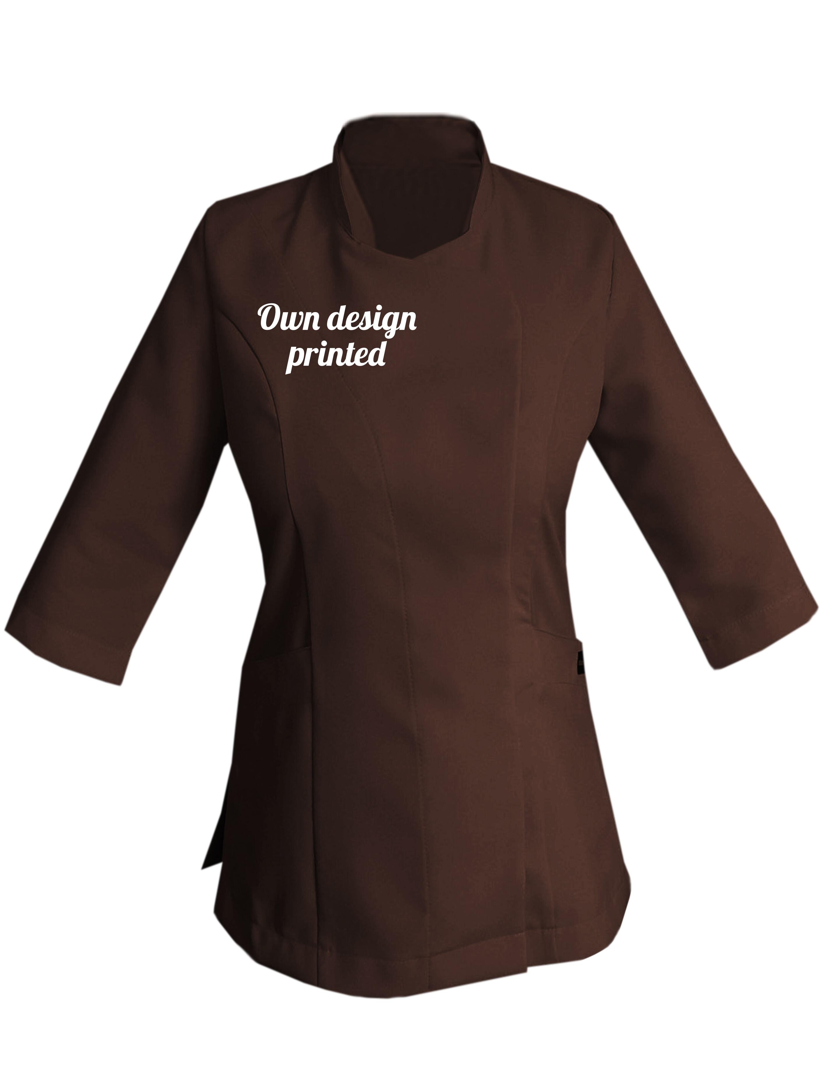 Personalised Women's Quarter Sleeve Beauty Tunic with print Brown