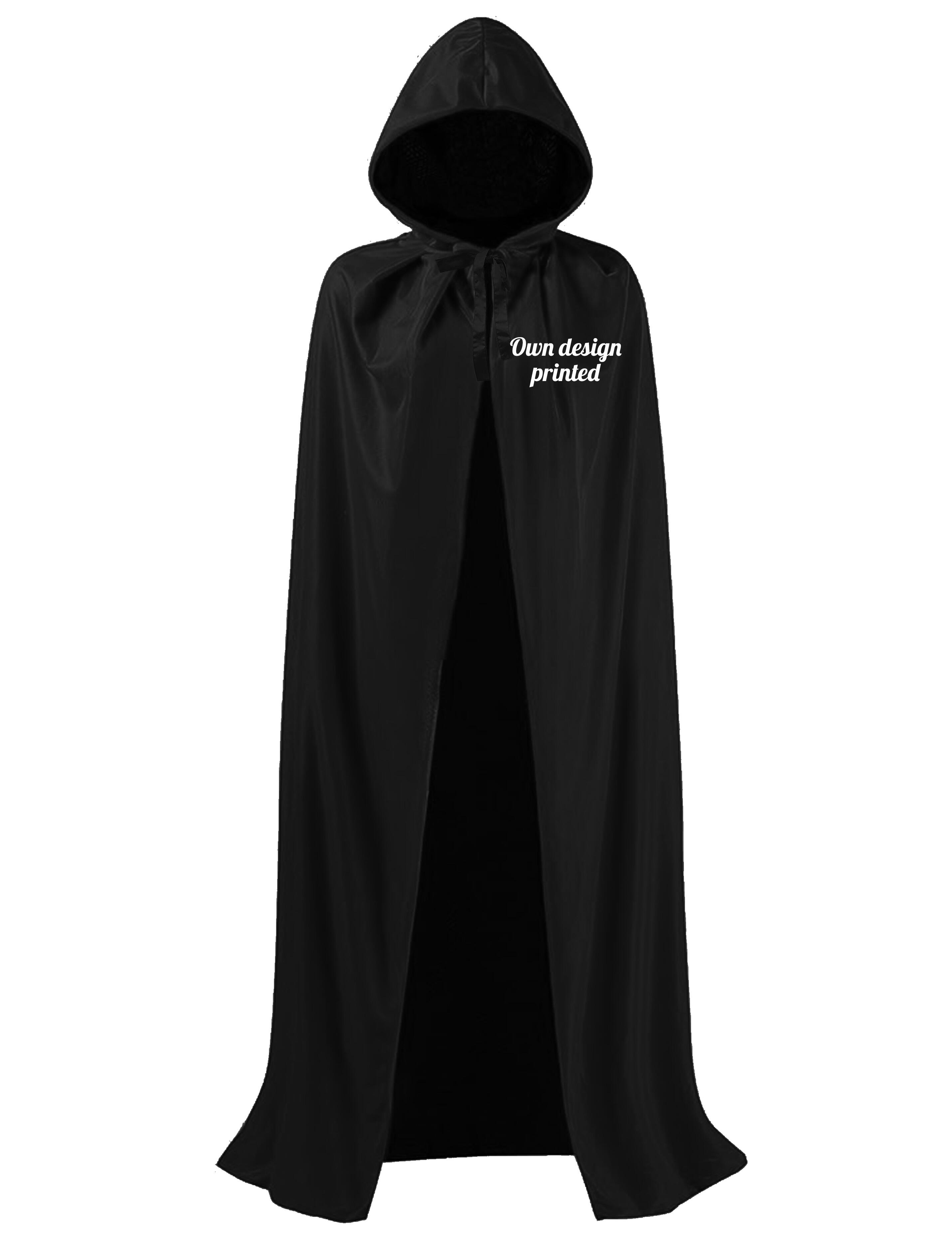 Custom Hooded Hairdressing Show Gown with print Black