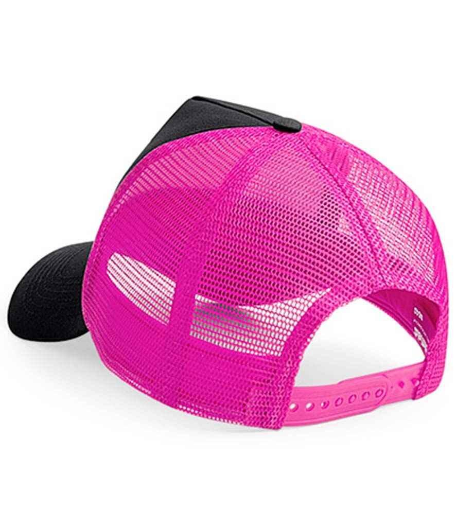 Custom Embroidered Snapback Trucker Cap Black/Hot Pink