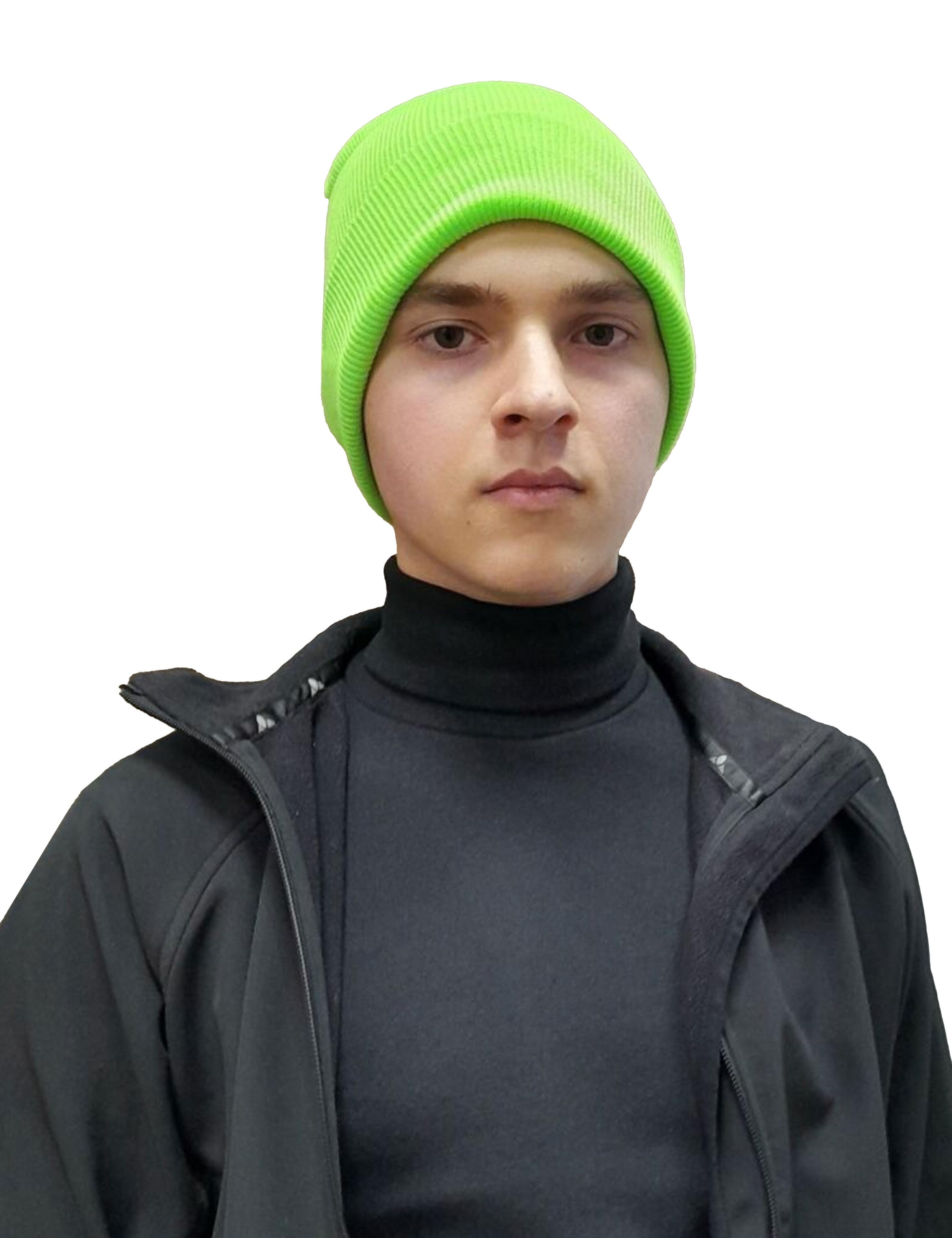 Winter hat beanie neon green