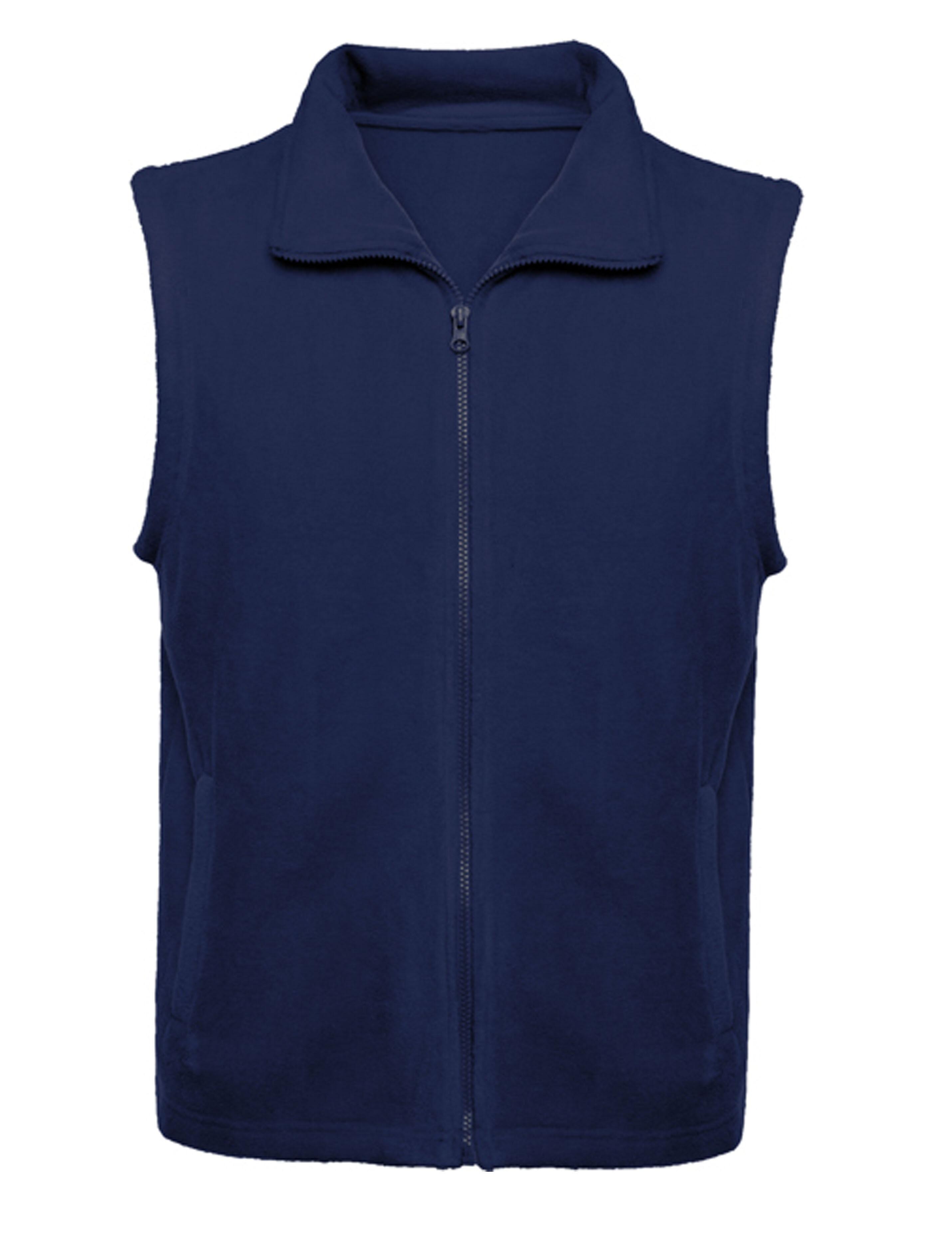 Navy fleece gilet plain printed or embroidered