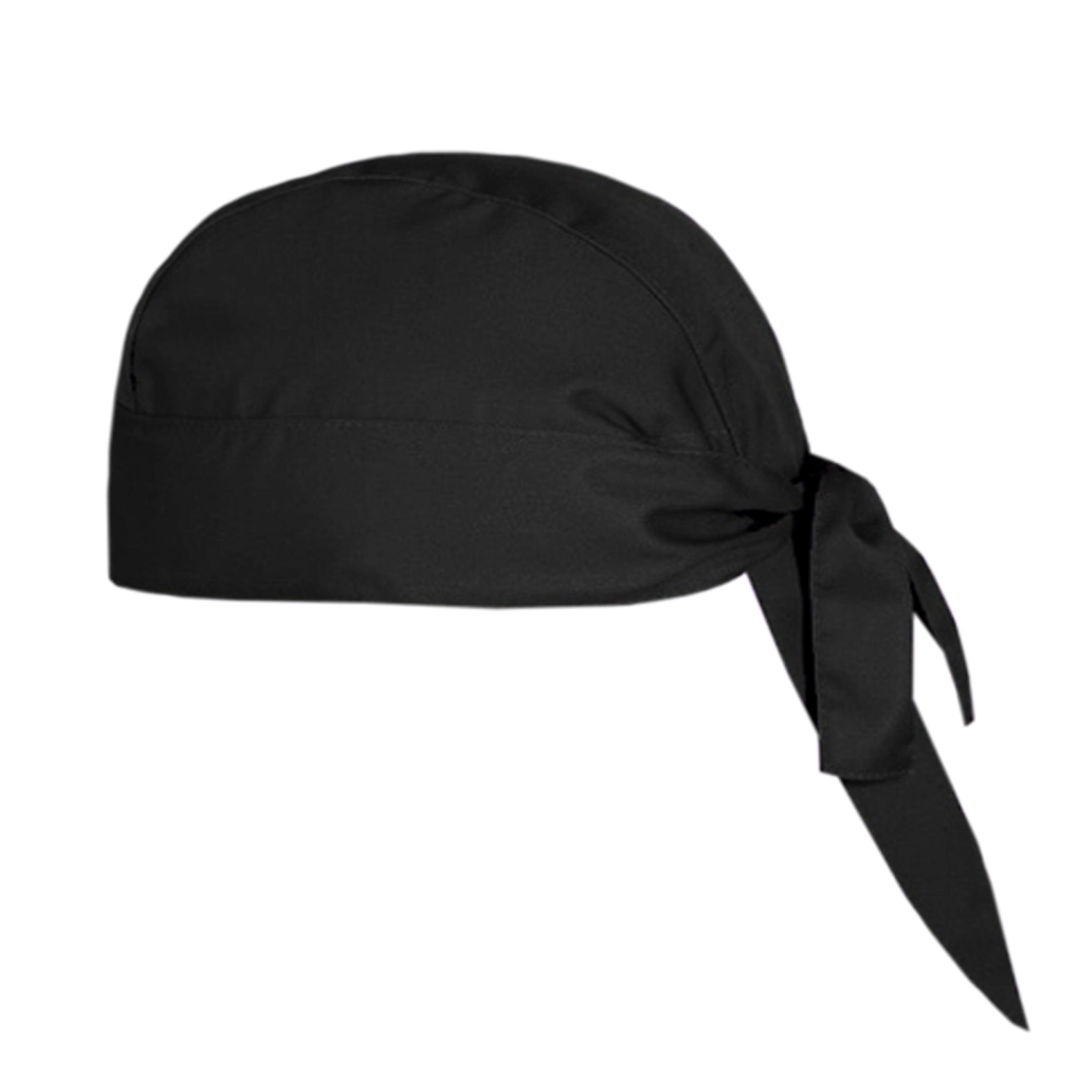 Lightweight black chef bandana for professional chefs