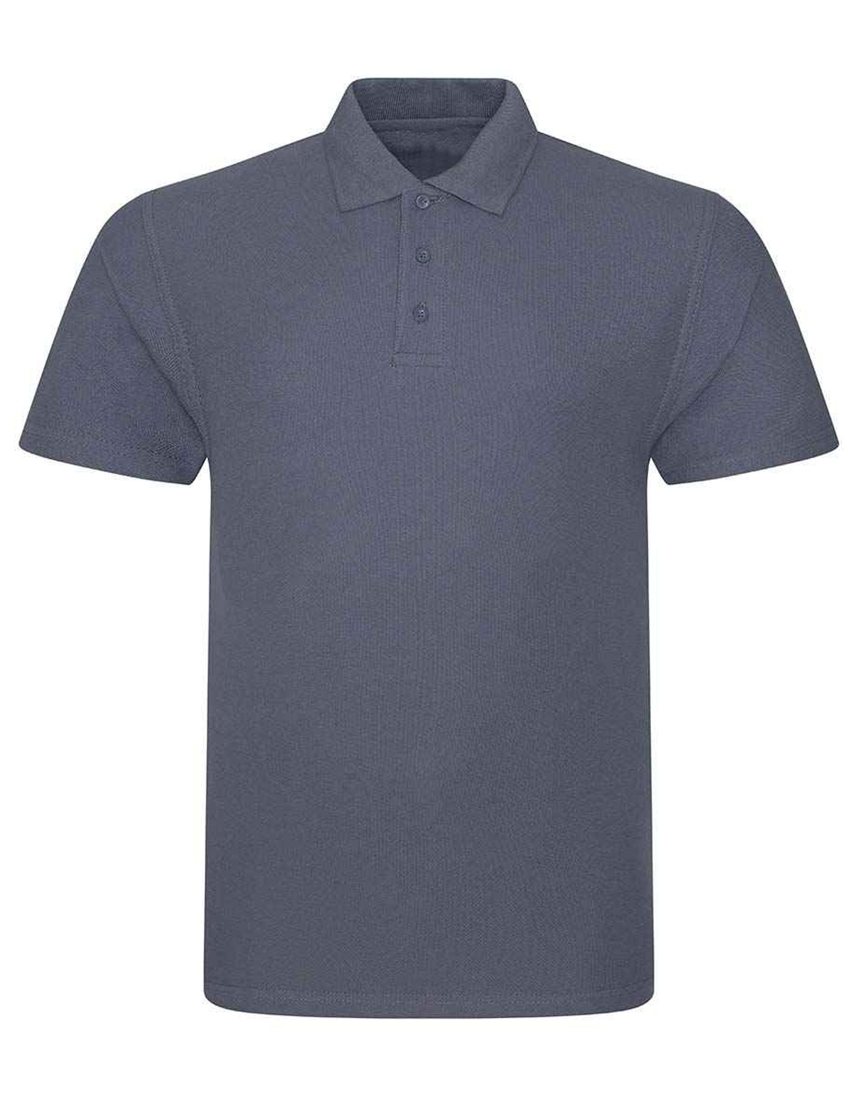 Dark Grey polo shirt breathable polycotton fabric plain or branded