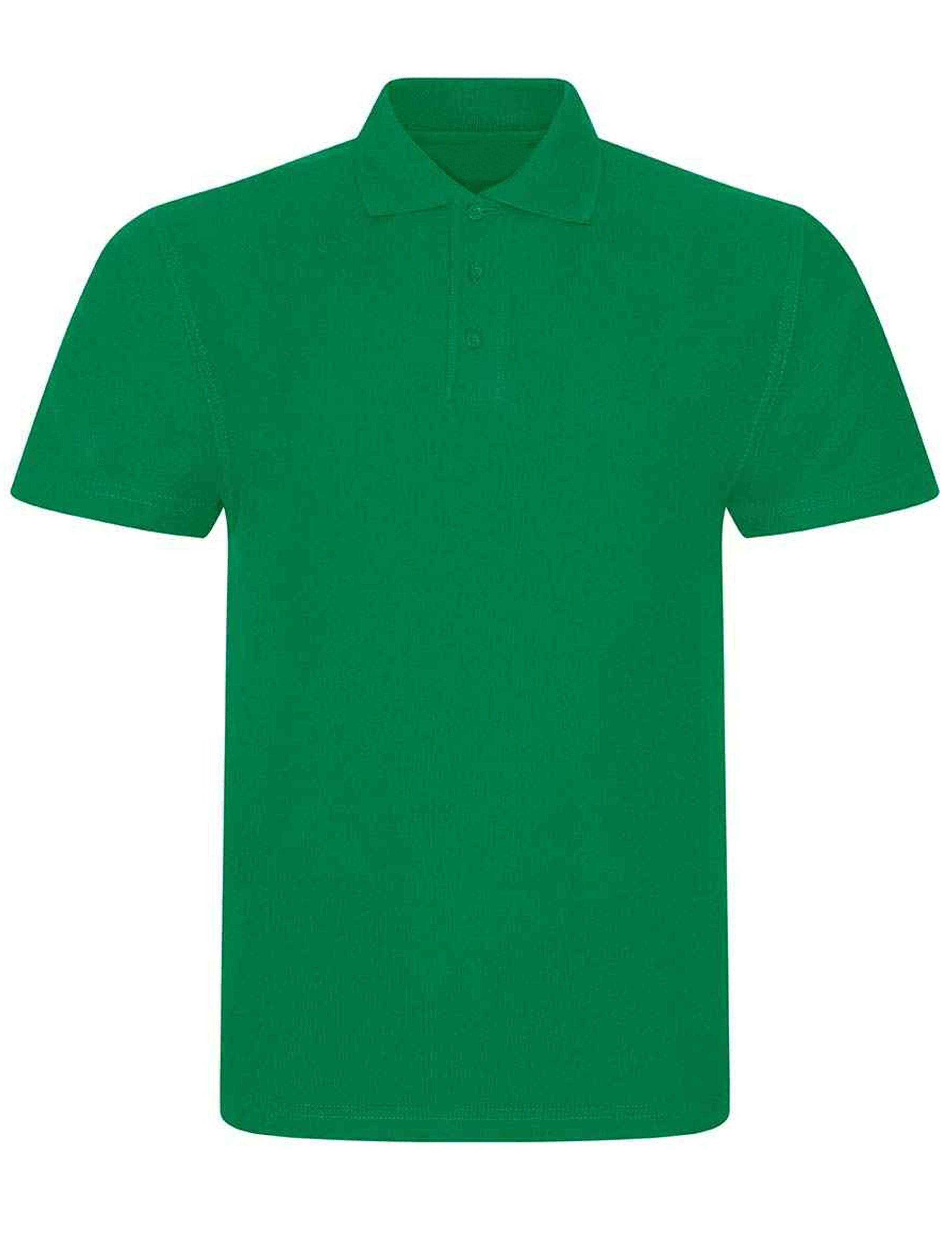 Kelly Green polycotton polo shirt with collar smart casual style