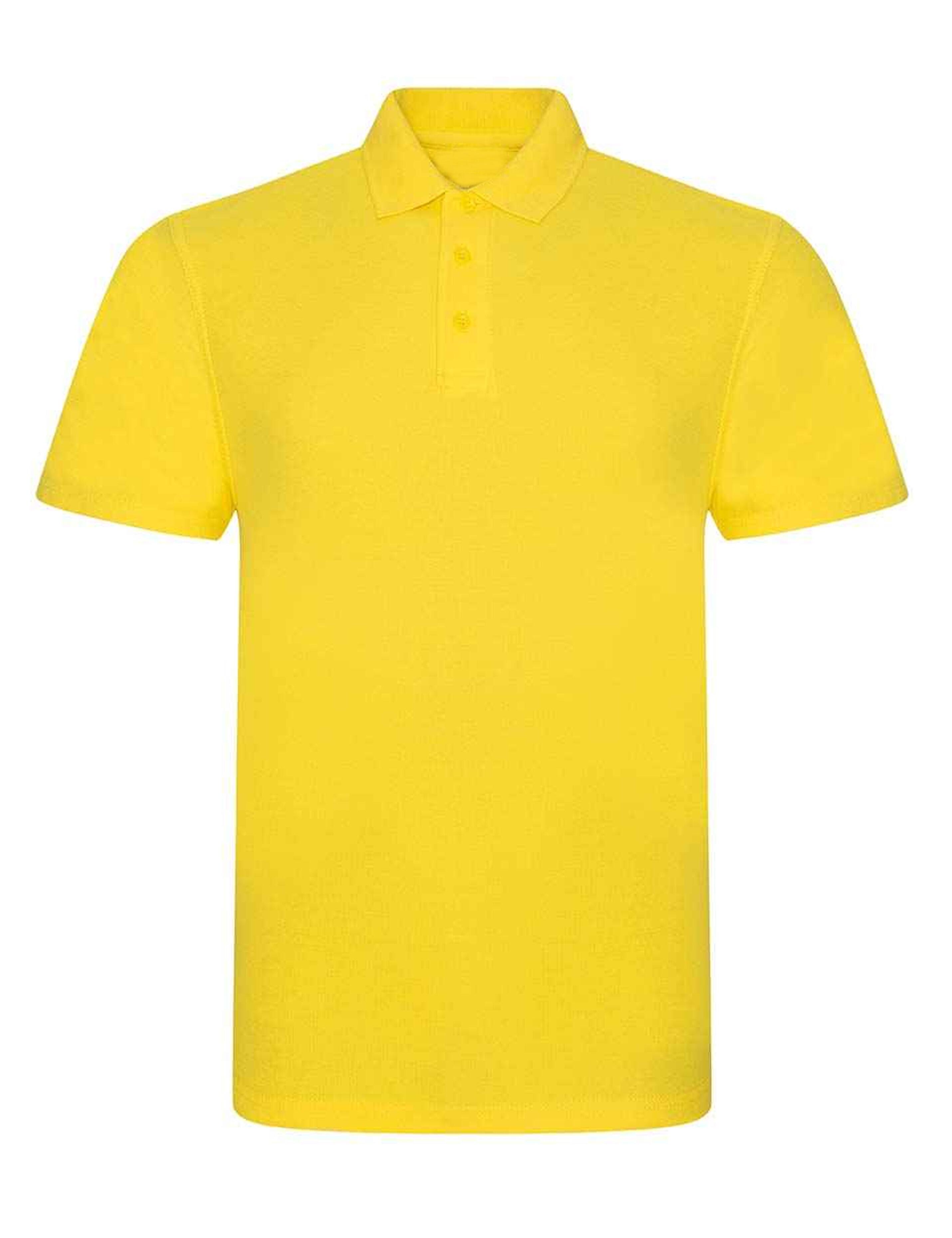 Yellow polycotton polo shirt with collar smart casual style