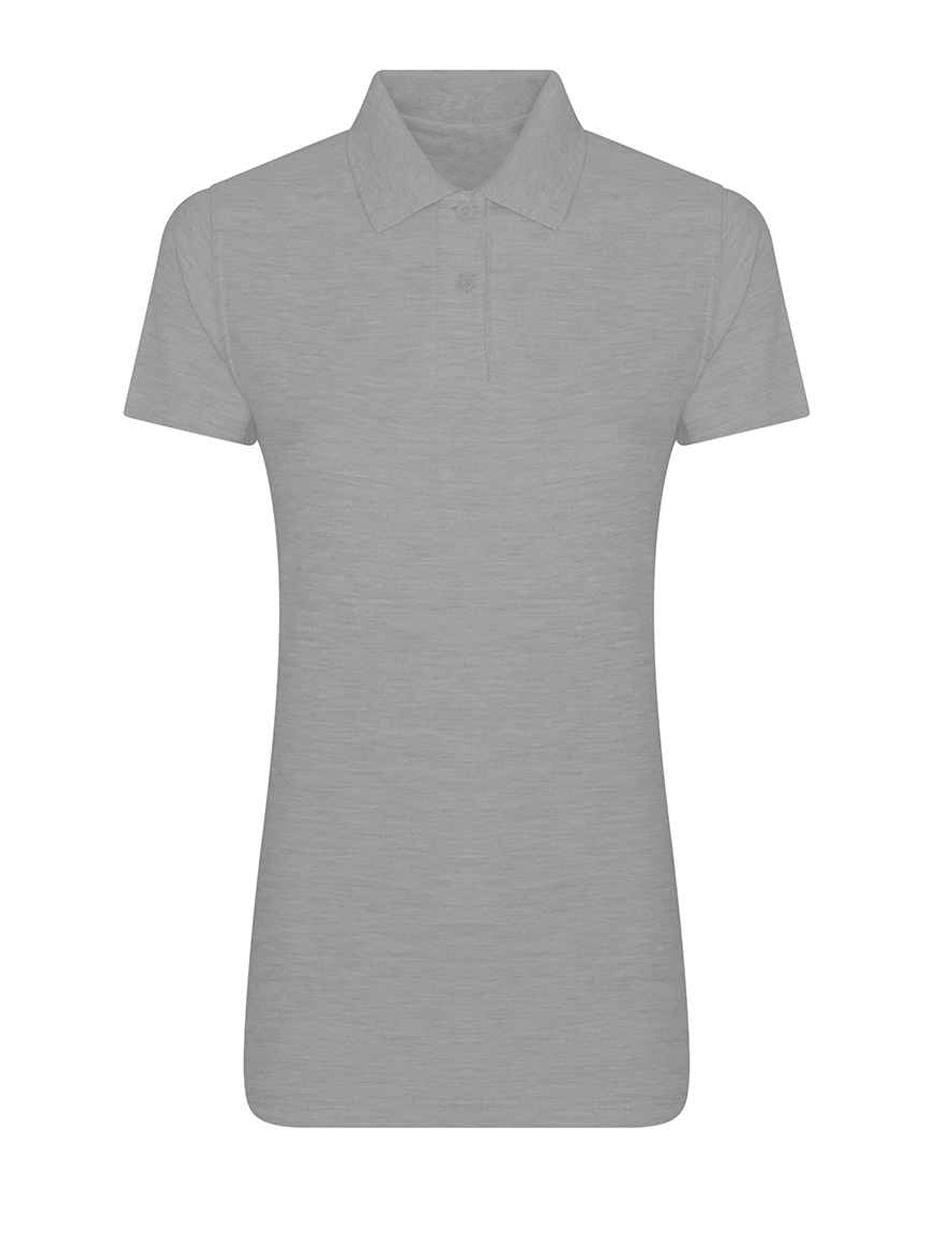 Heather grey women's polo shirt breathable polycotton fabric