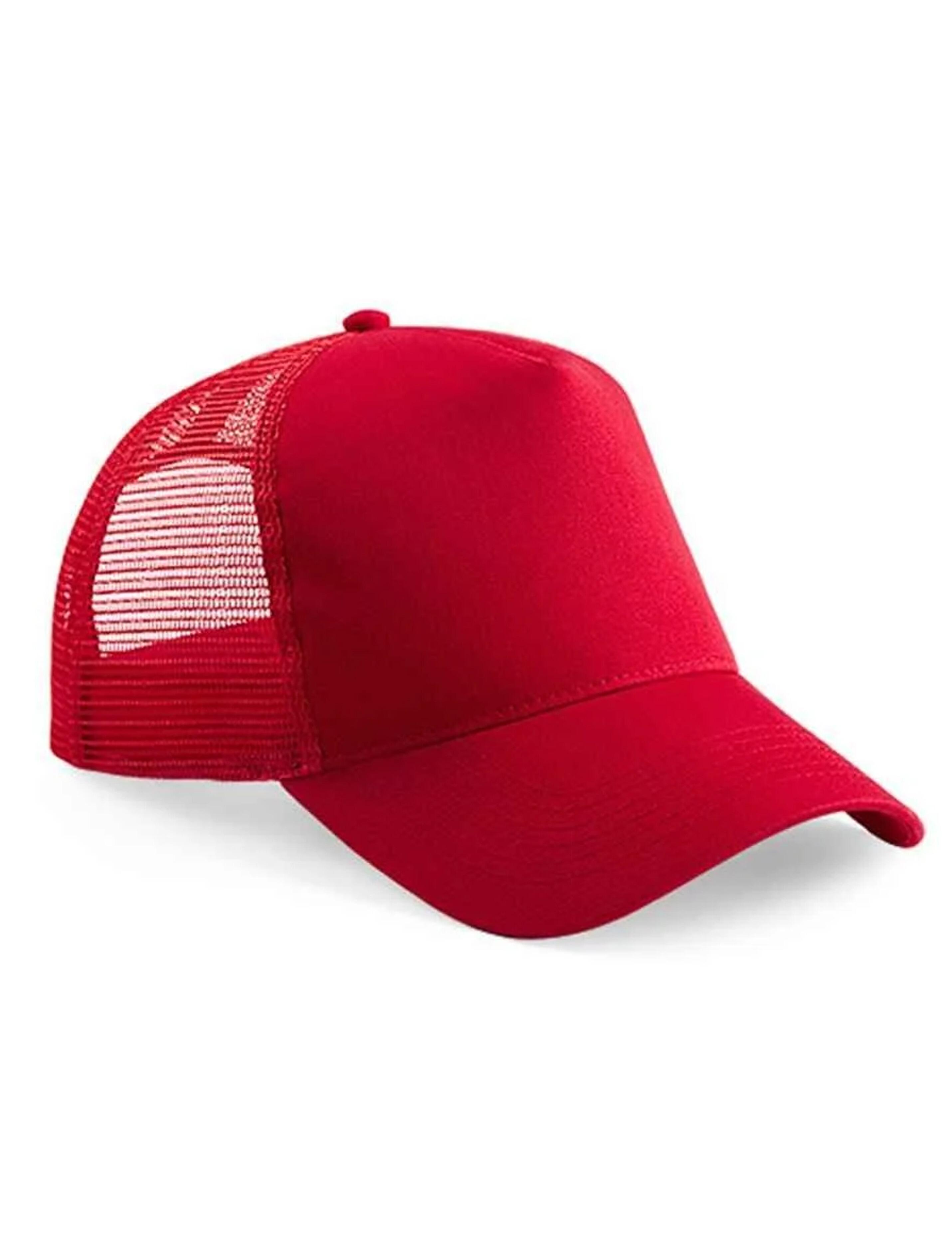 Personalised Embroidered Snapback Trucker Cap Red