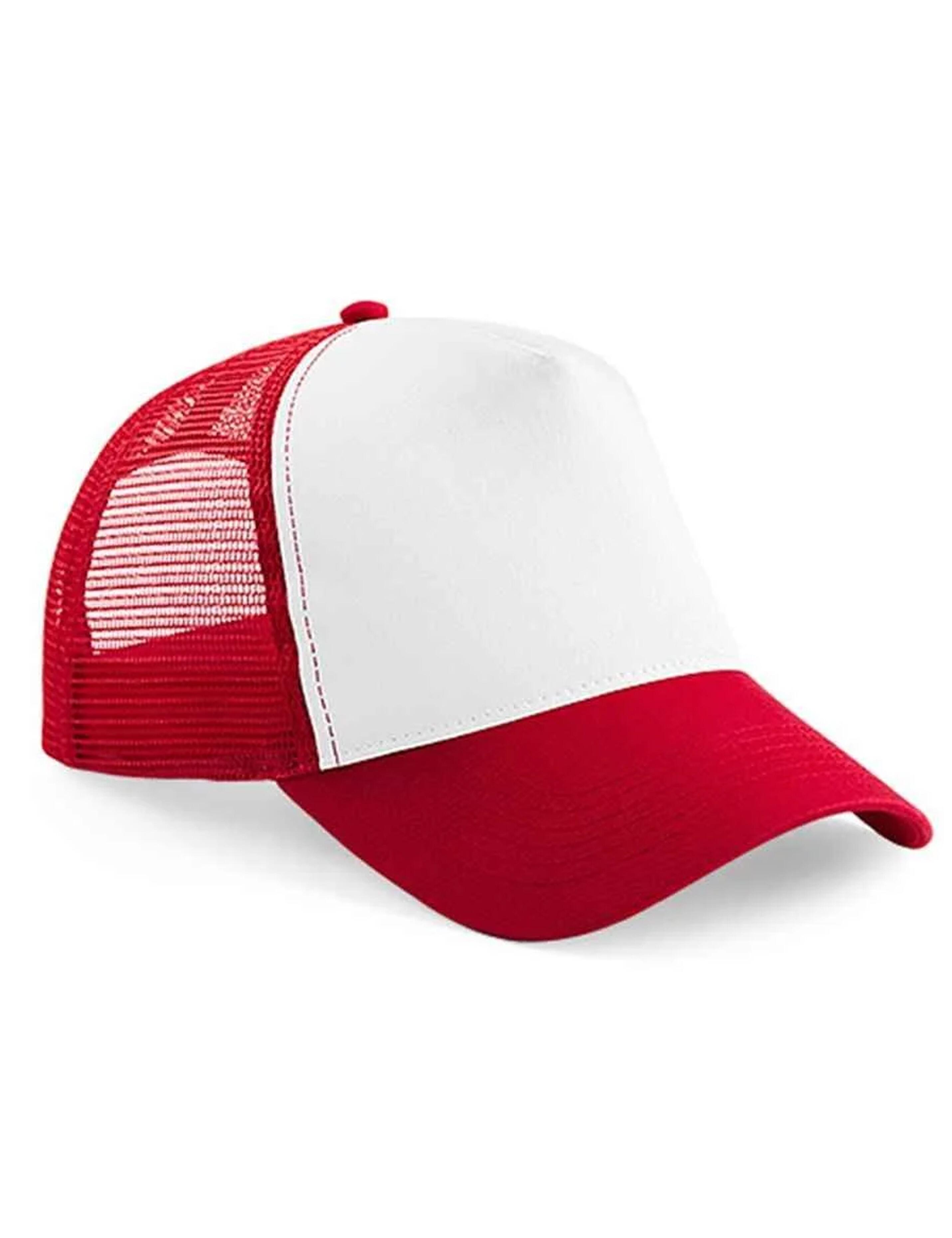 Personalised Embroidered Snapback Trucker Cap Red/White