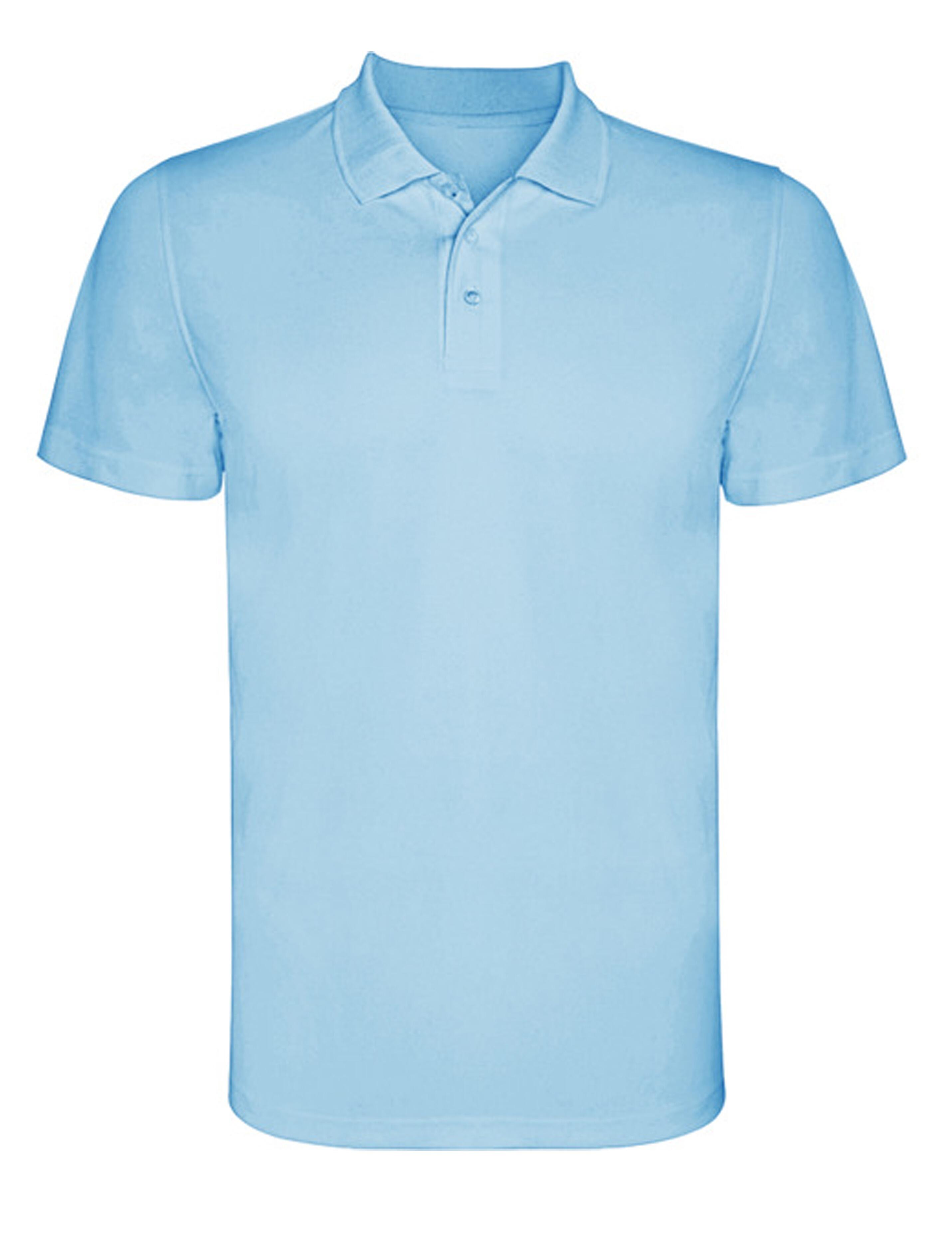 Lightweight light blue sports polo shirt with modern fit
