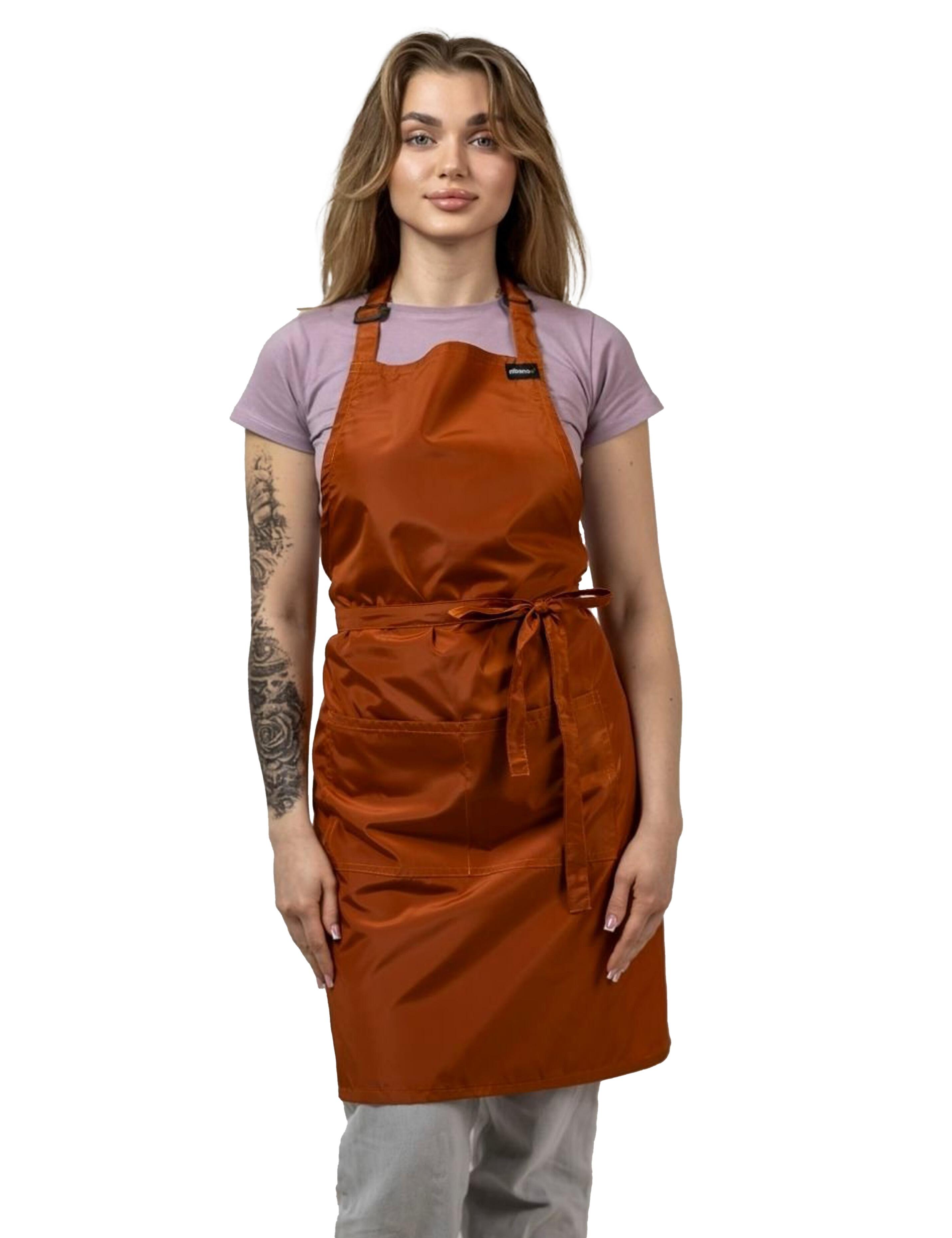 Waterproof hair and beauty salon apron ginger biscuit