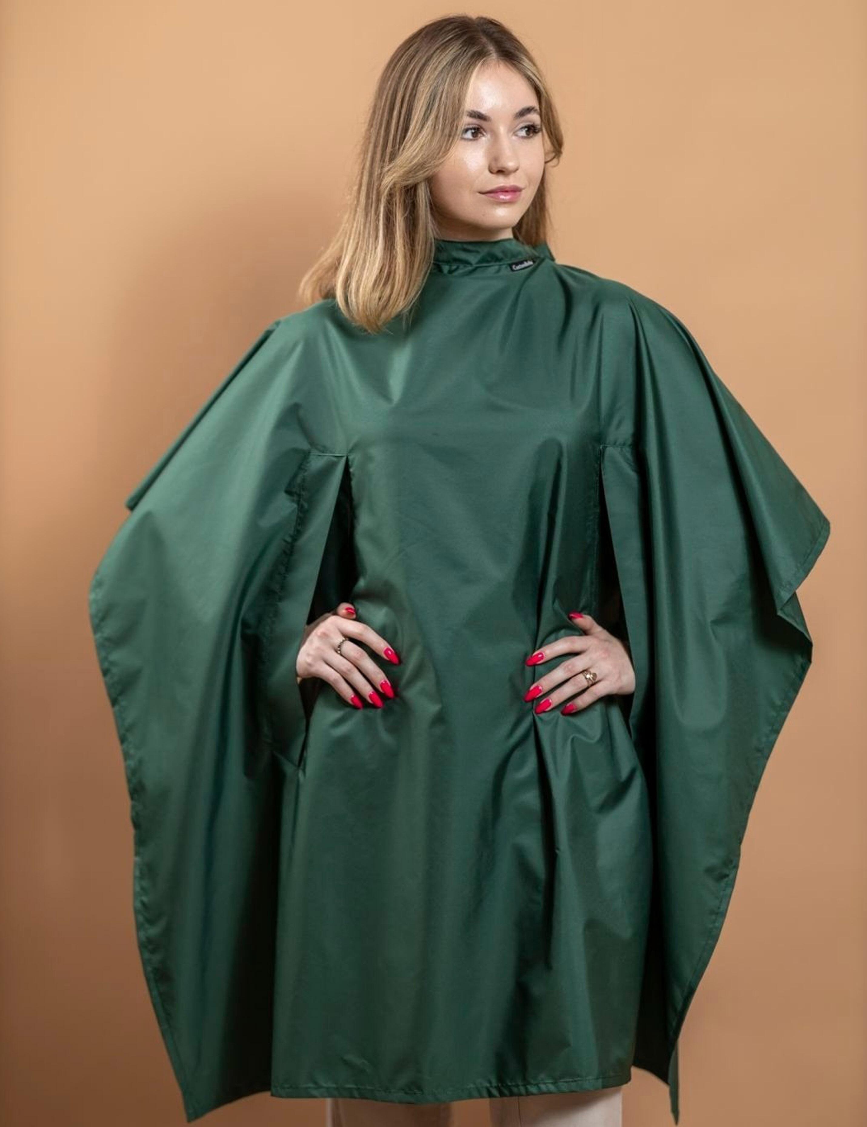 Professional emerald green client gown with arm openings UK