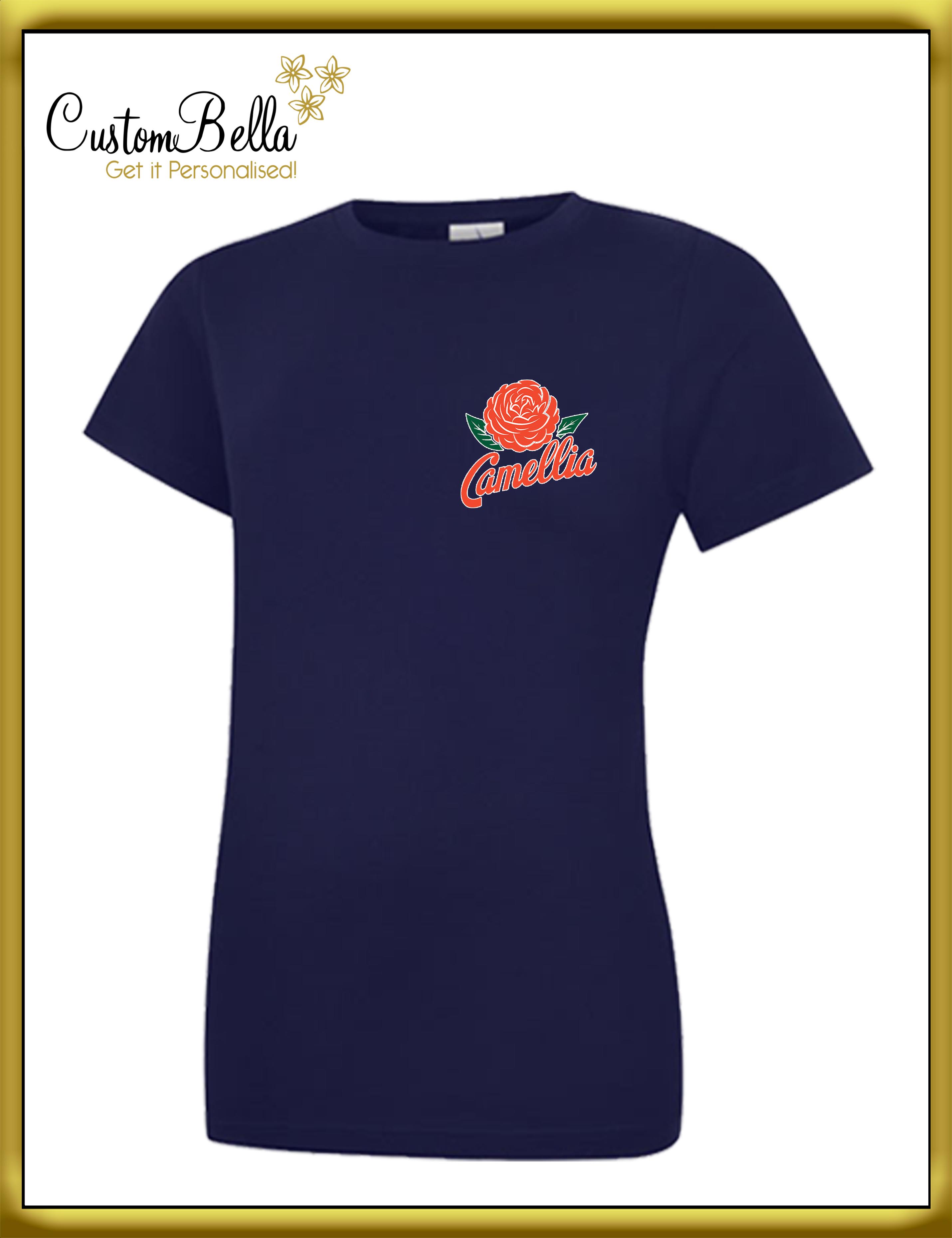 Embroidered Women's T-shirt navy
