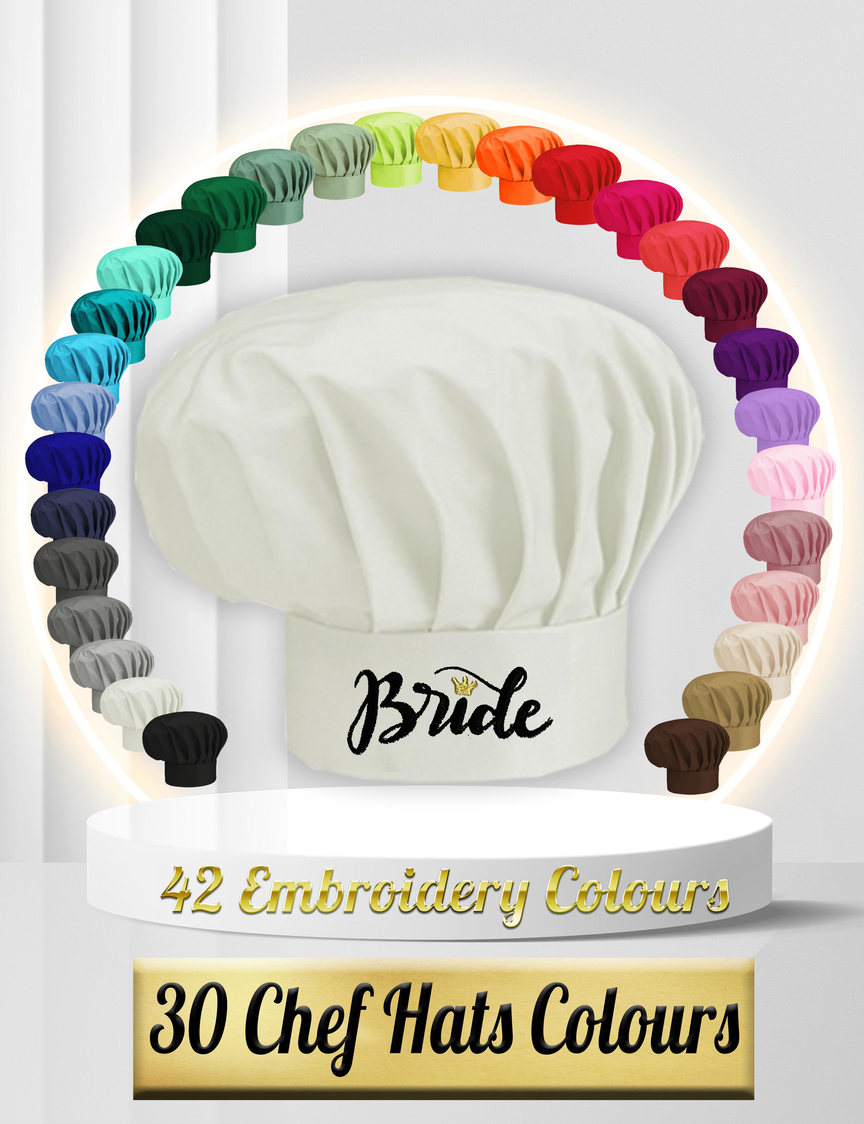 Embroidered Brides Chef hat