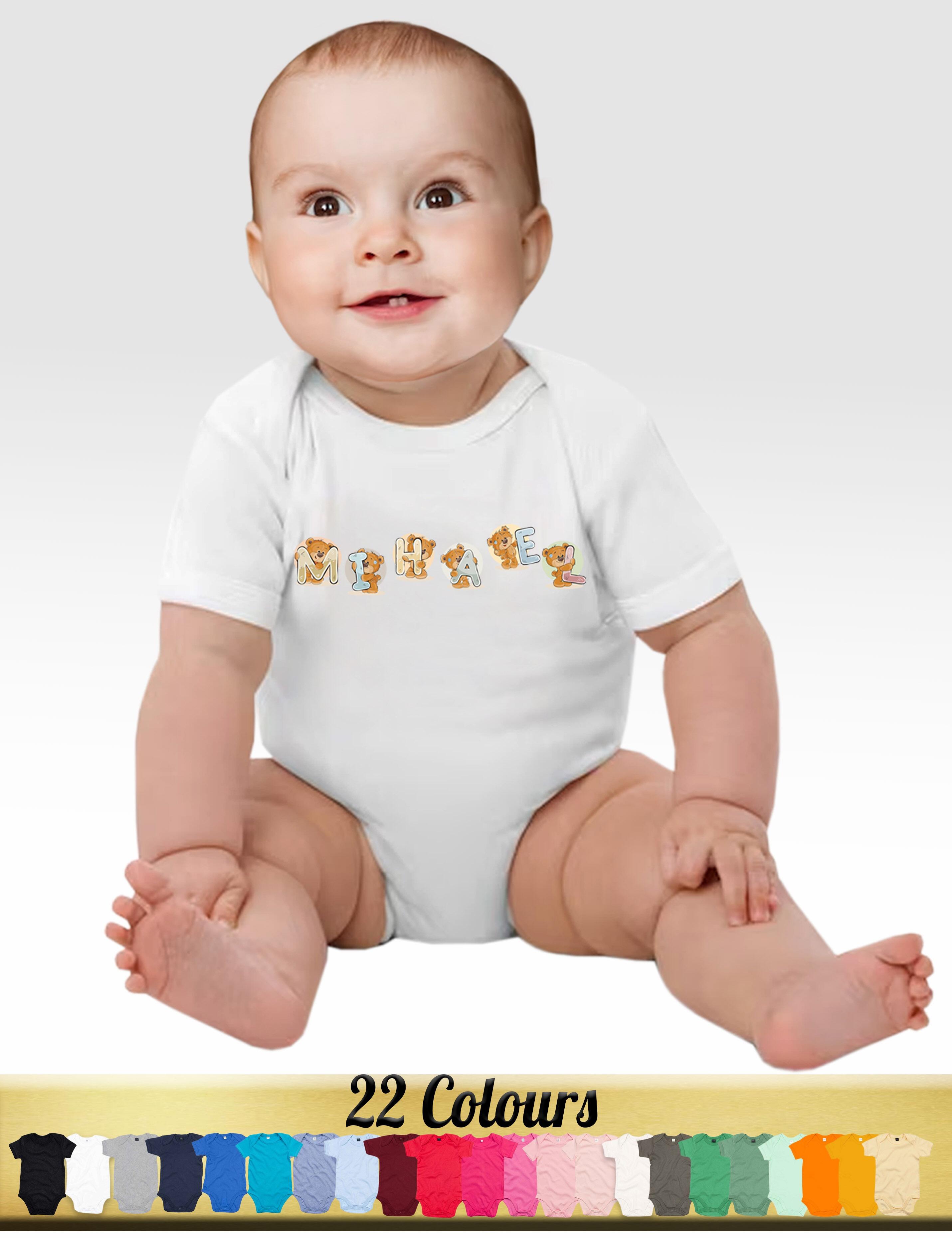 Personalised Gender Short Sleeve Baby Bodysuit