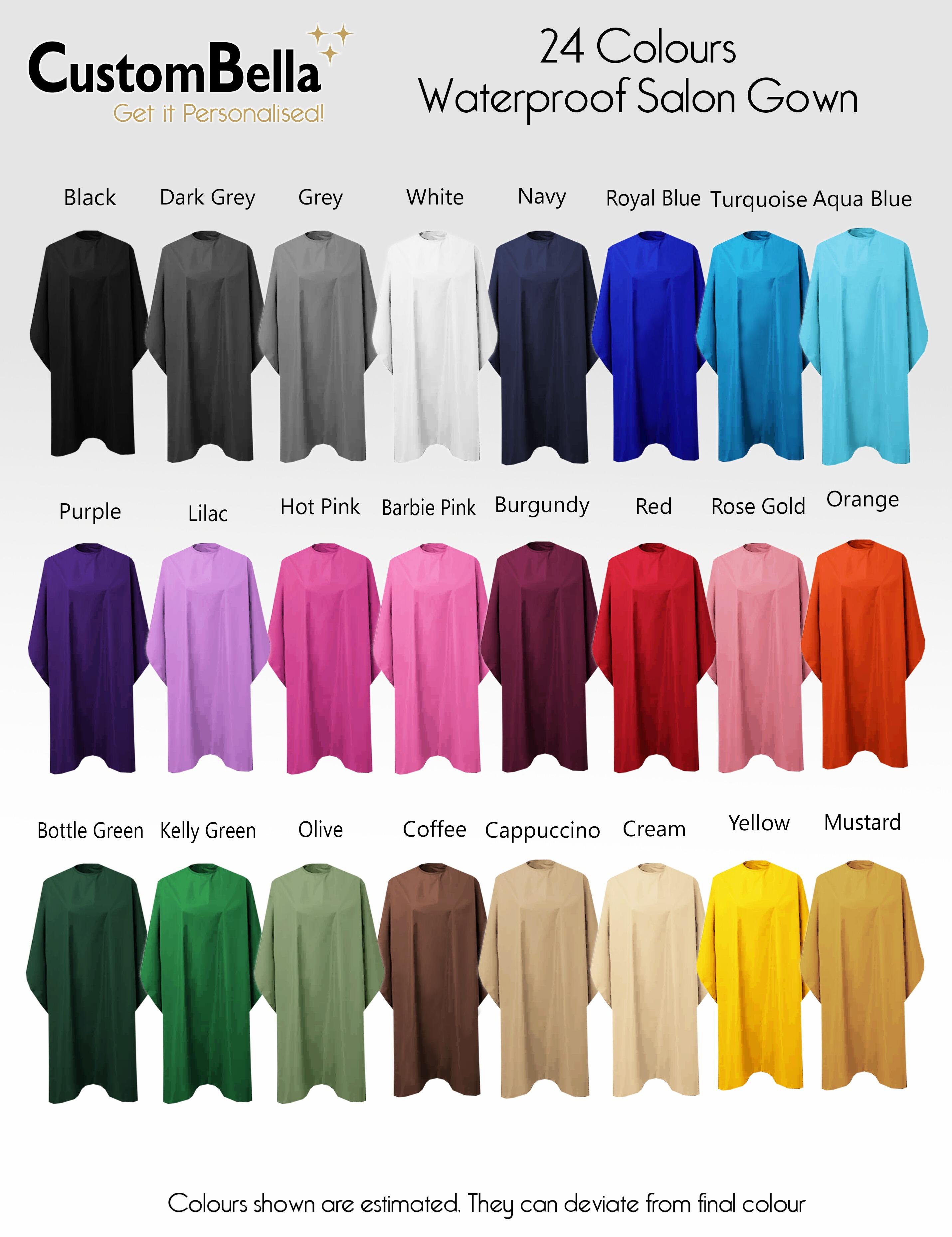 Personalised Full Colour Printed Hairdressing Gown in 24 colours