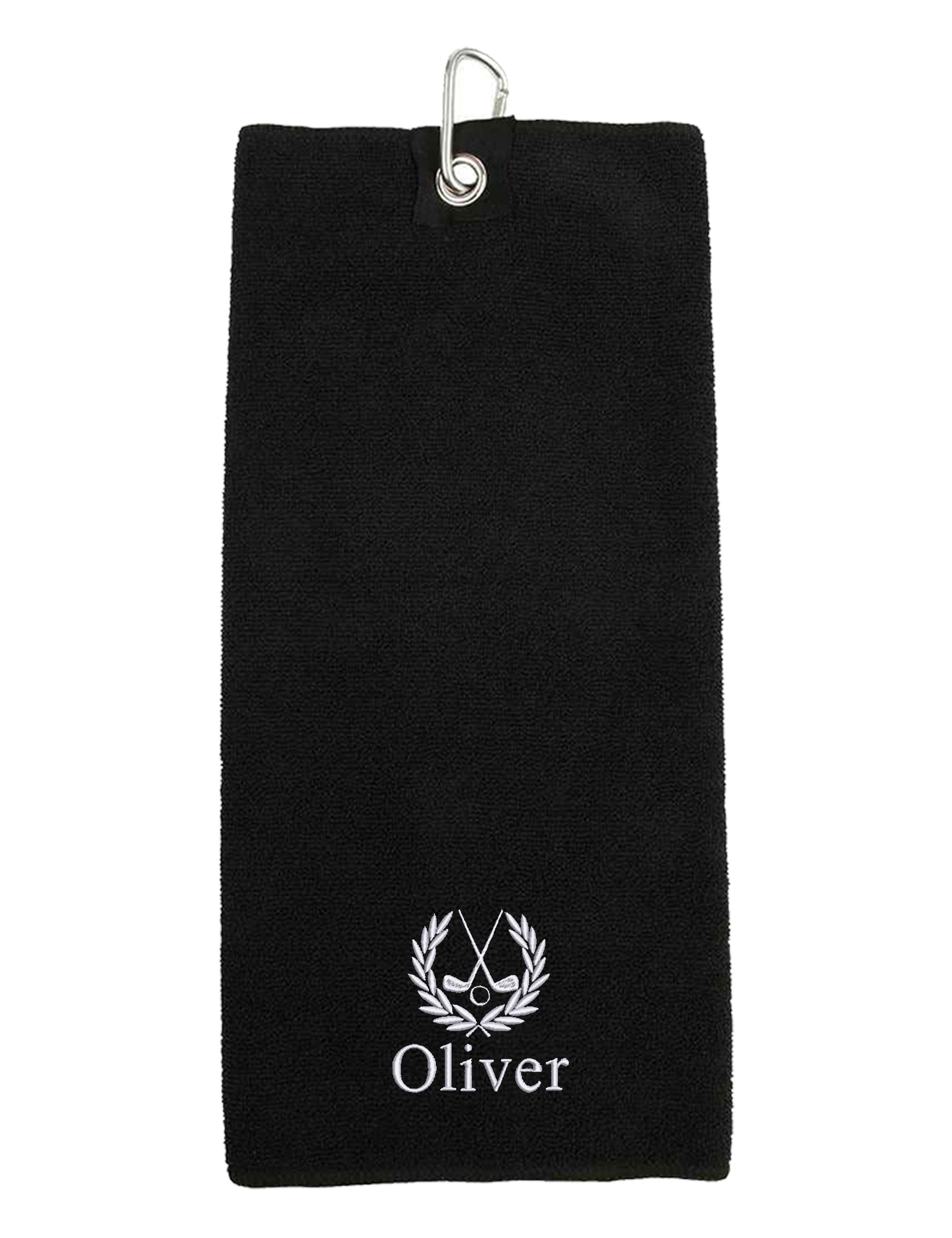 Custom Microfibre Golf Towel Black