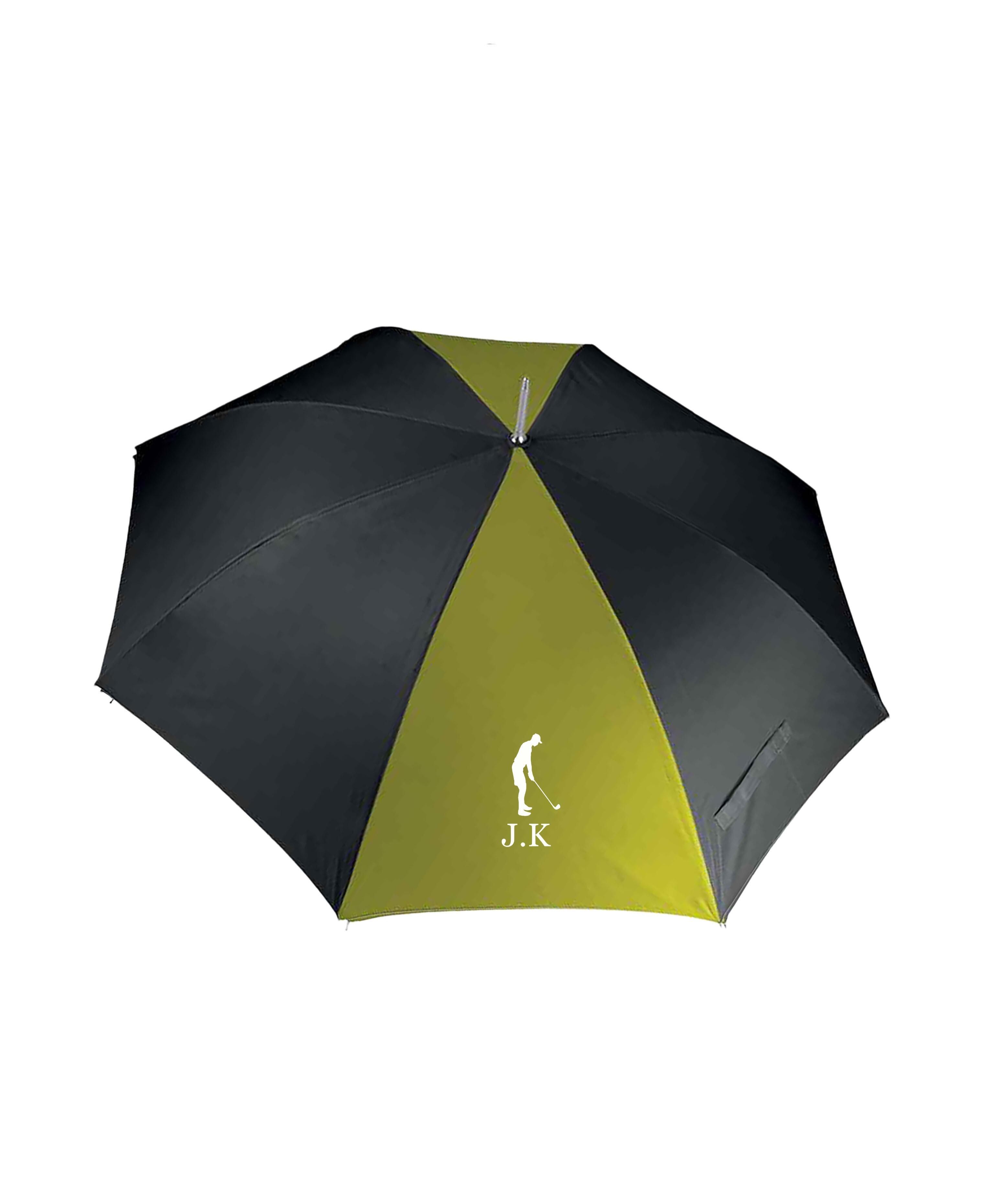 Men's Large Golf Umbrella Black/Lime