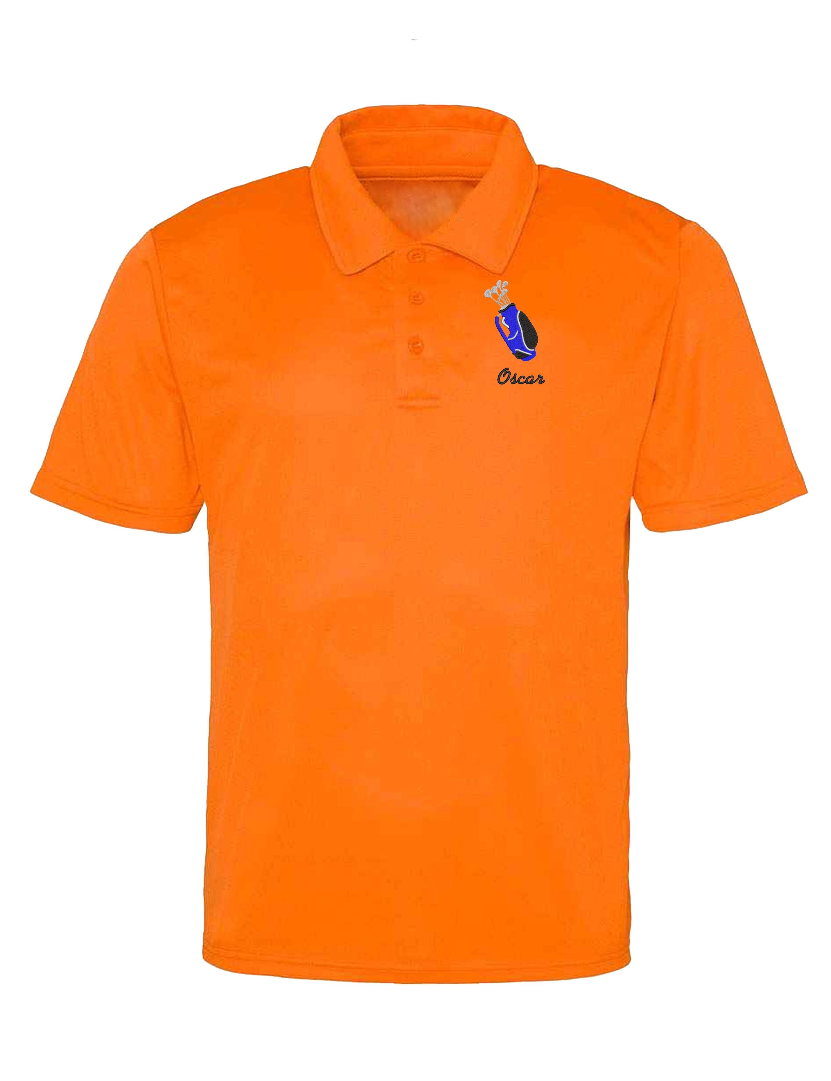 Golf Bag Design Dri-Fit Golf Polo Shirt Orange