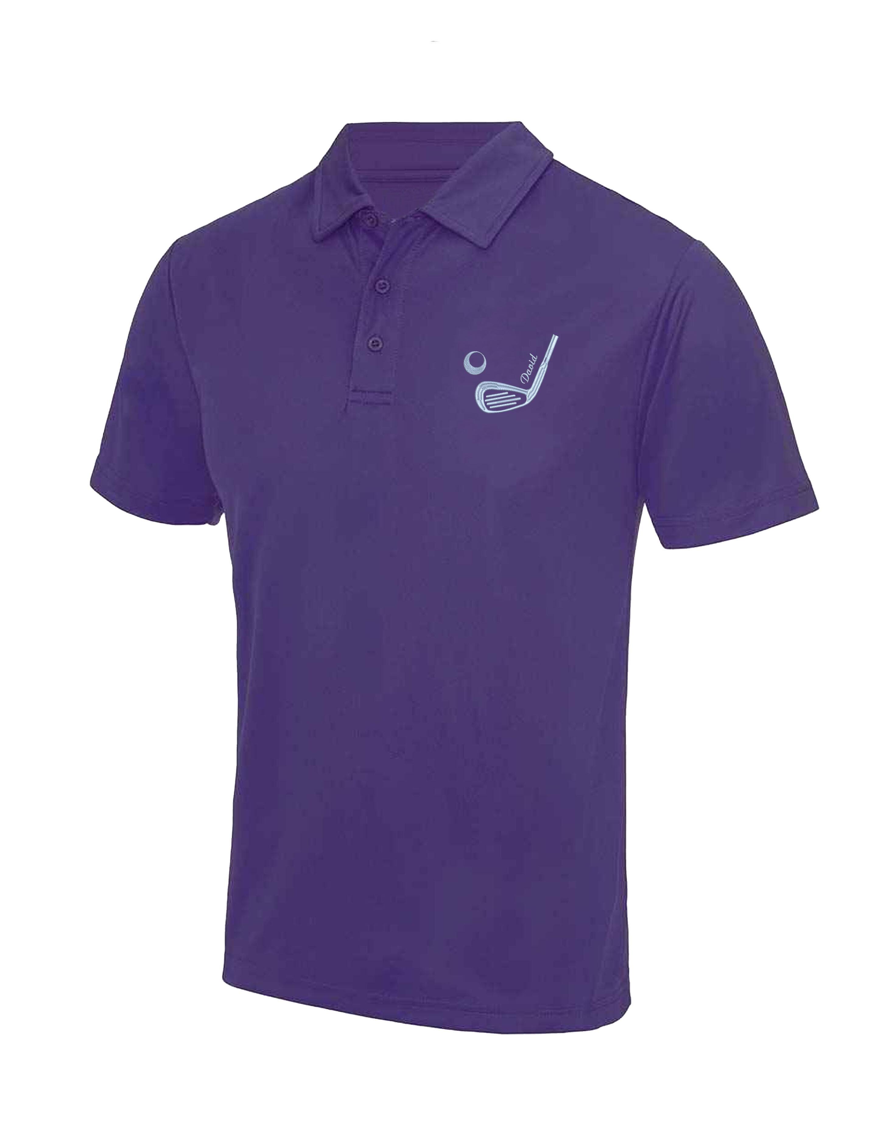Golf Club Design Dri-Fit Golf Polo Shirt Purple