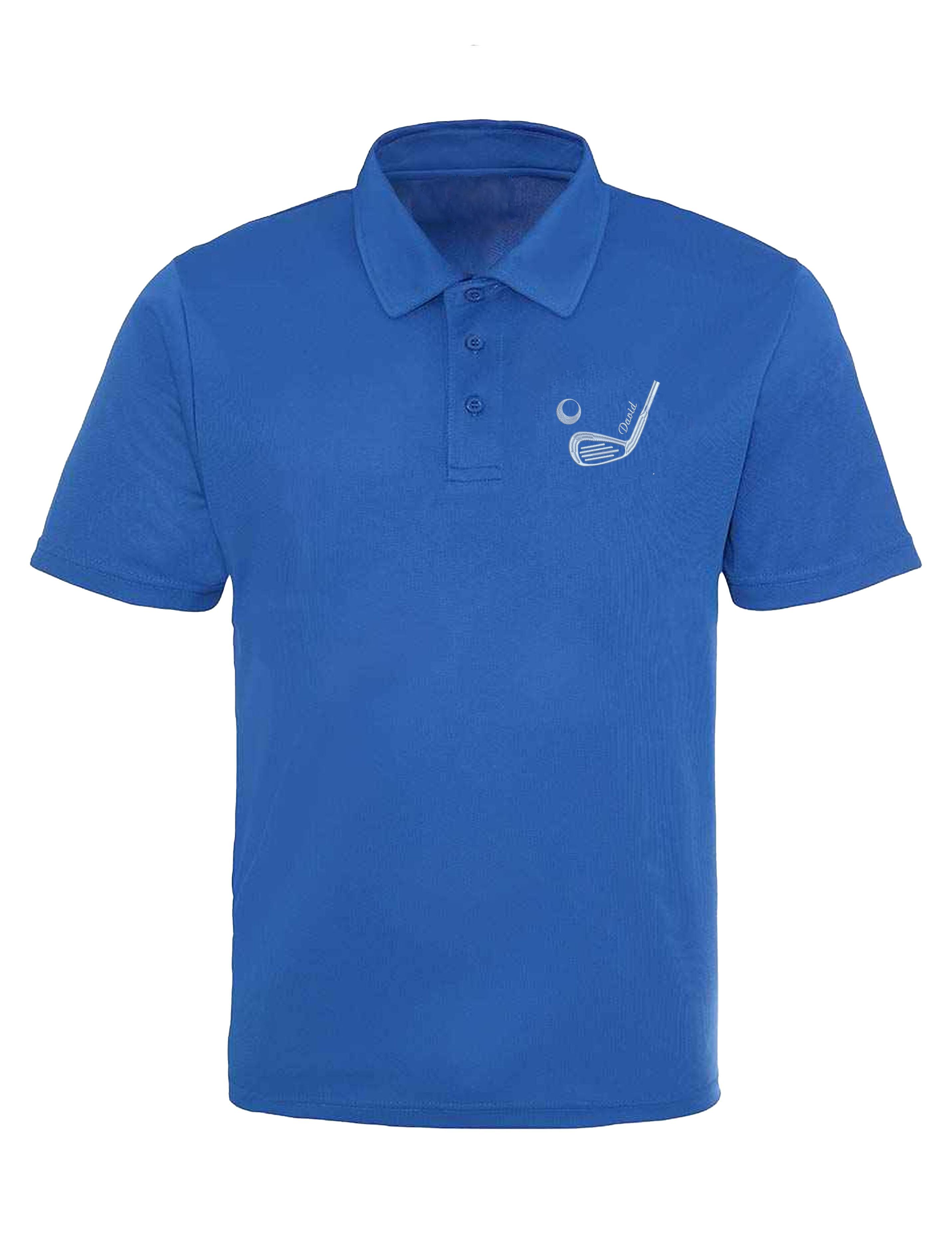 Golf Club Design Dri-Fit Golf Polo Shirt Royal Blue
