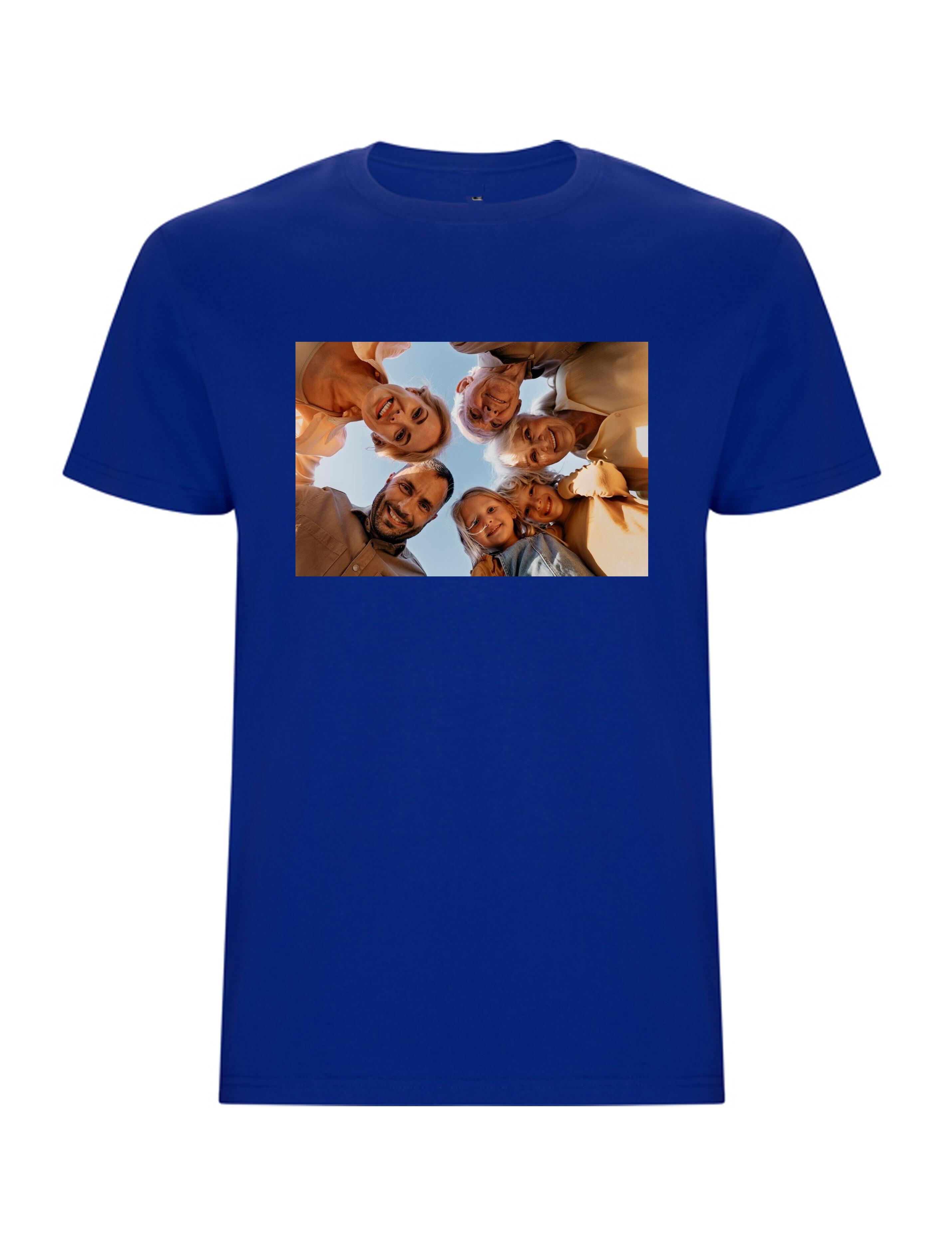 Personalised Photo Printed Short Sleeve T-Shirt Royal Blue